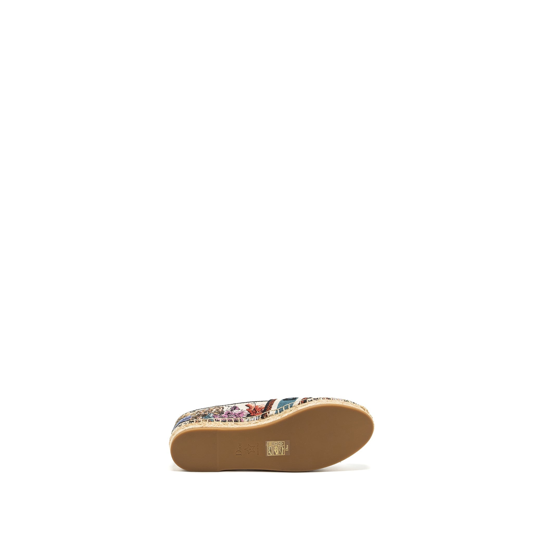 DIOR FLORA AND ANIMAL EMBROIDERED GRANVILLE ESPADRILLE FABRIC MULTICOLOUR