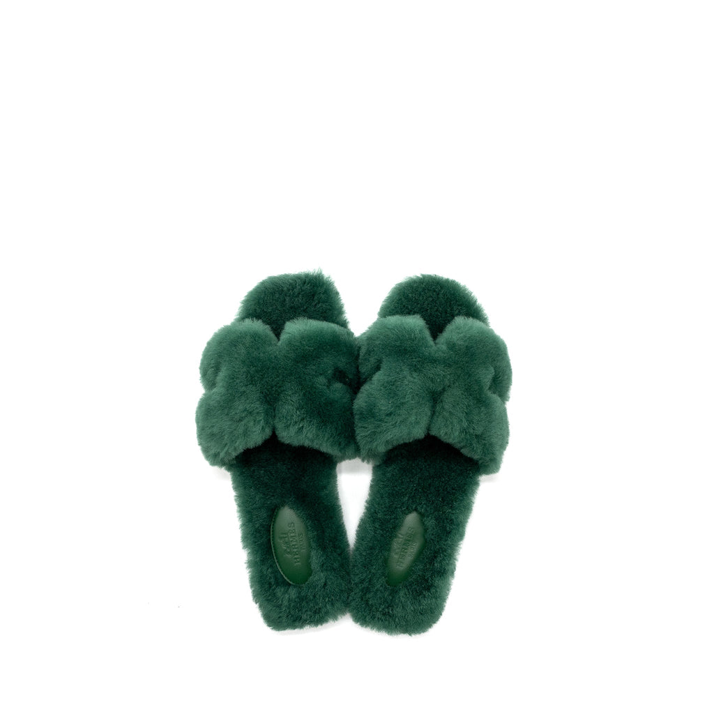 HERMES ORAN SANDAL PEAU GREEN