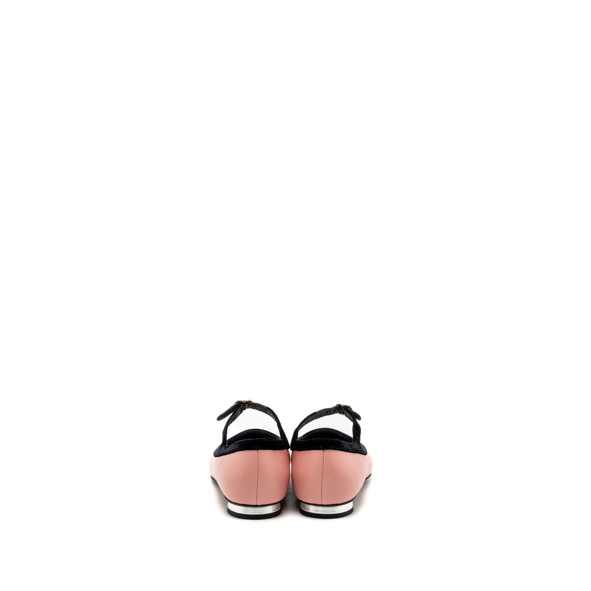 CHANEL 22K MERY JANES SHOES LAMBSKIN / VELVET PINK / BLACK LGHW