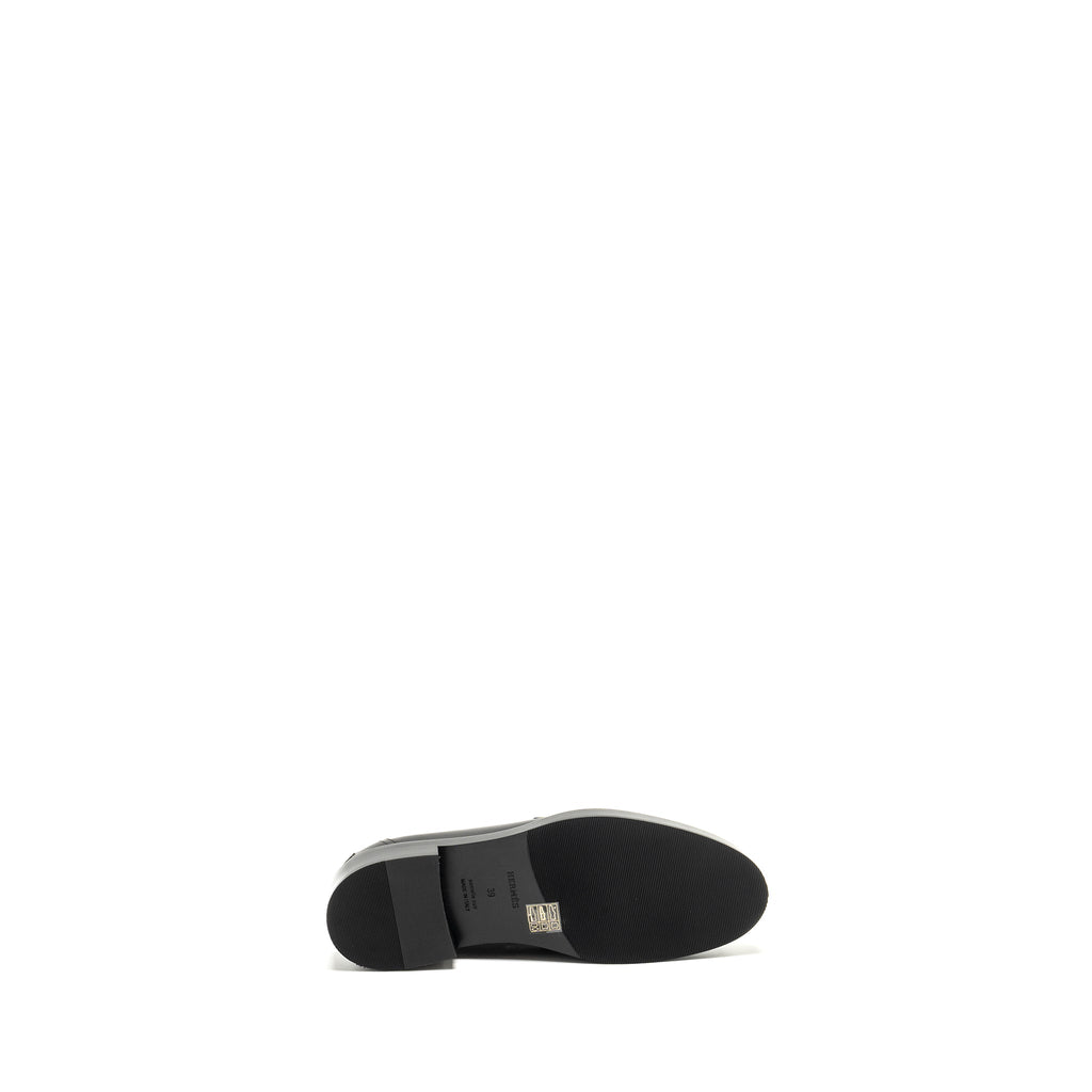 HERMES MOCASSINS HOT LOAFER CALFSKIN BLACK SHW