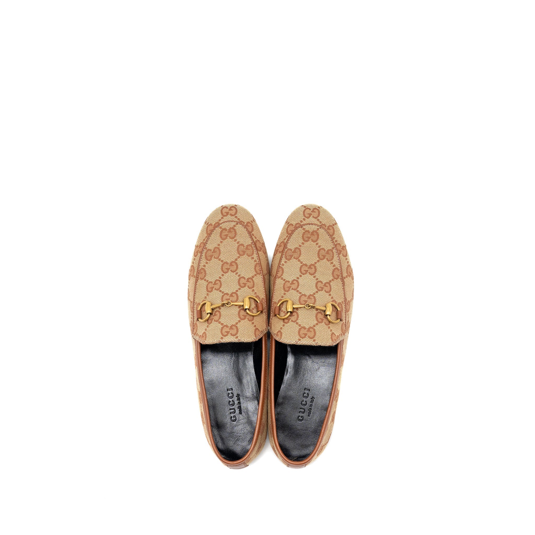 GUCCI JORDAN LOAFERS CANVAS DARK BEIGE