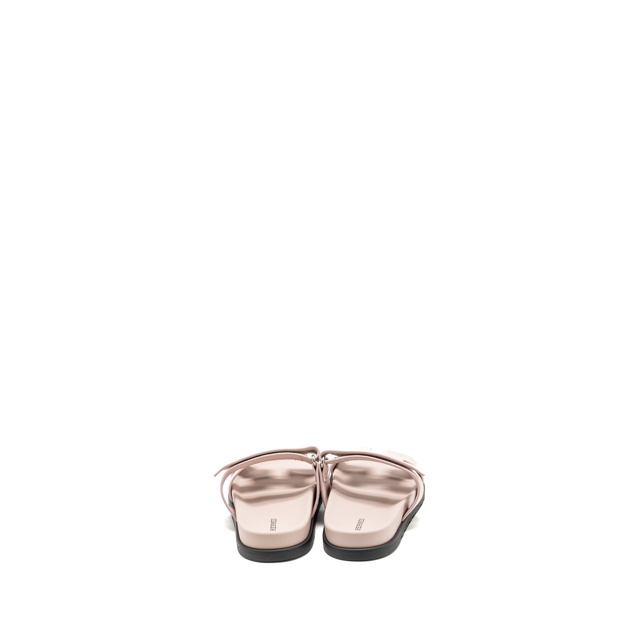 HERMES CHYPRE SANDALS CHEVRE GOATSKIN/SUEDE ROSE PORCELAINE