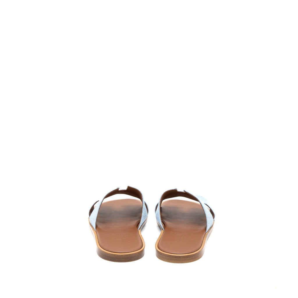 HERMES IZMIER SANDAL DENIM CLAIR