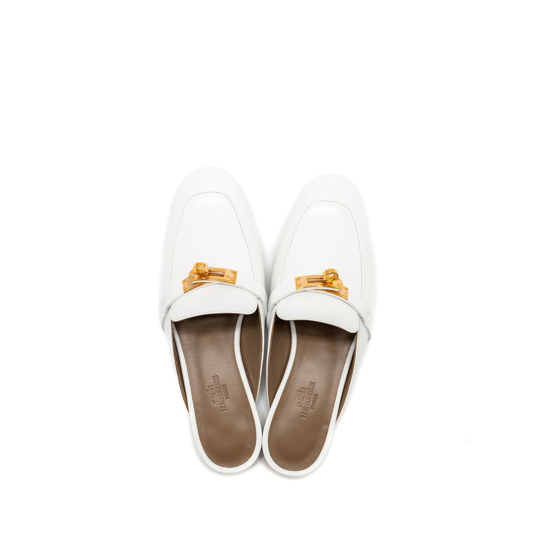 HERMES FEMME OZ MULE BLANC RGHW
