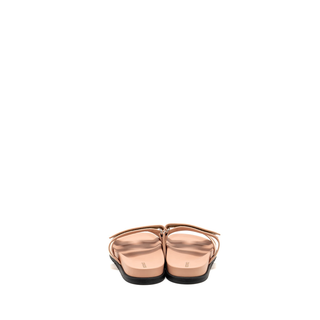 HERMES FEMME CHYPRE SANDALS CHEVRE GOATSKIN/SUEDE NUDE