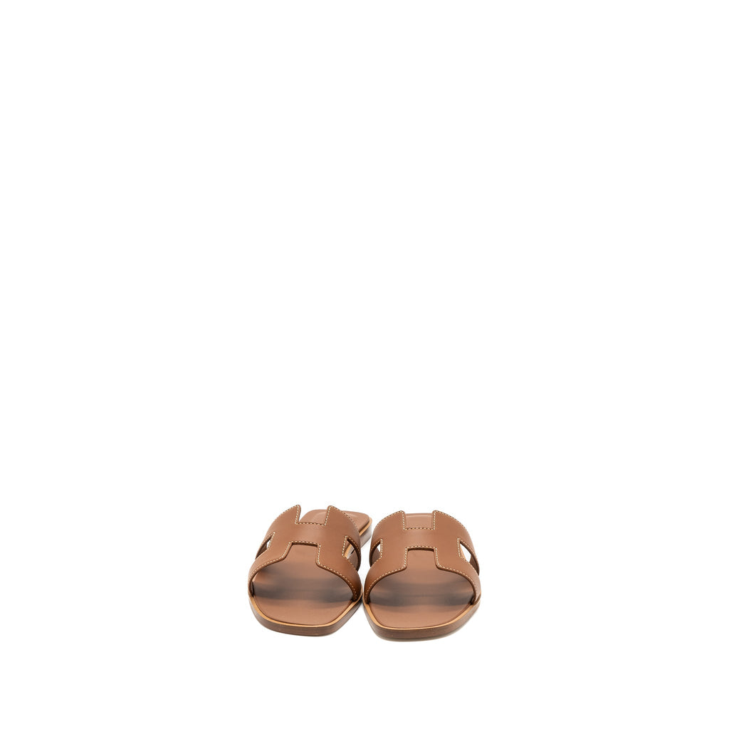 HERMES ORAN SANDALS CALFSKIN GOLD