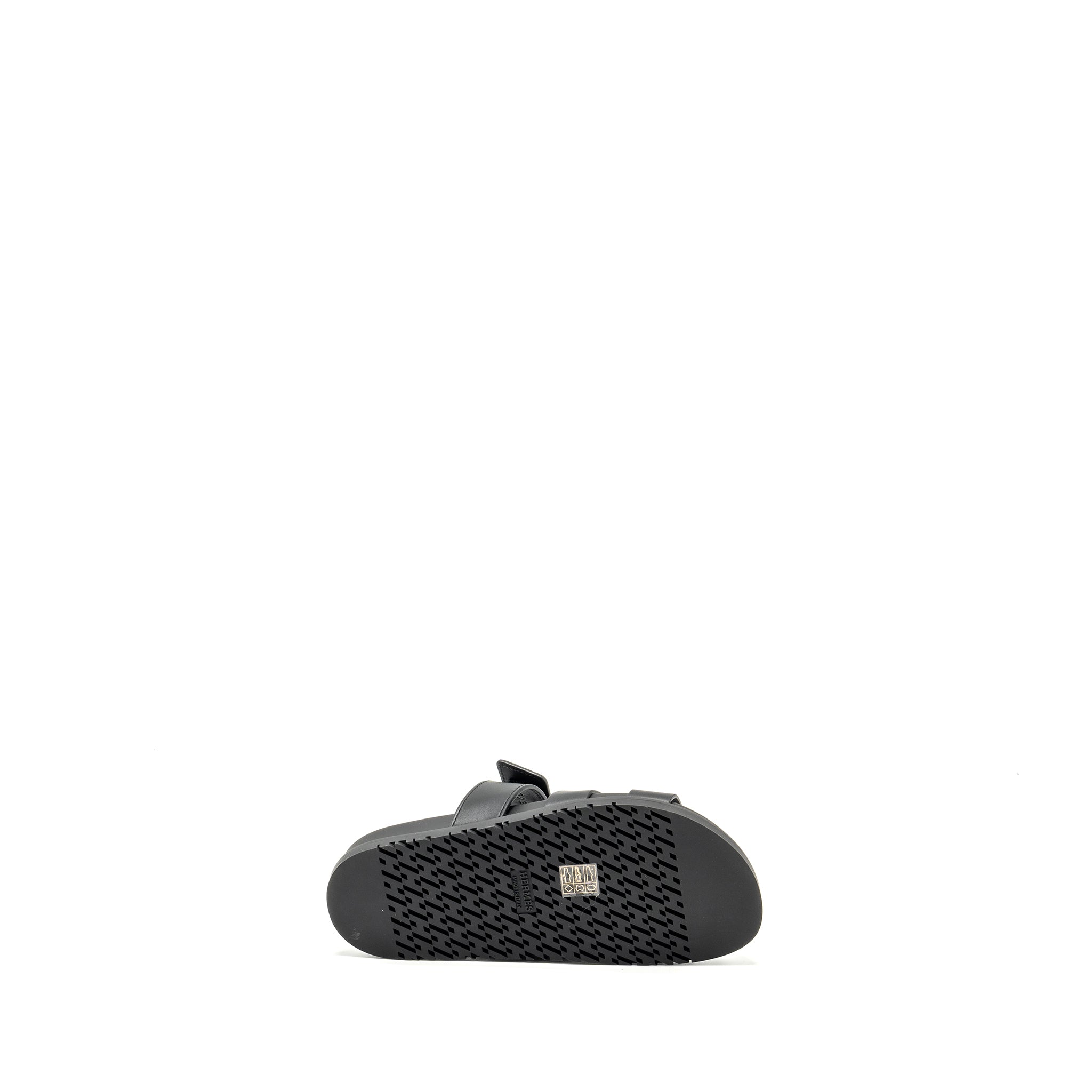 HERMES CHYPRE SANDALS LEATHER BLACK