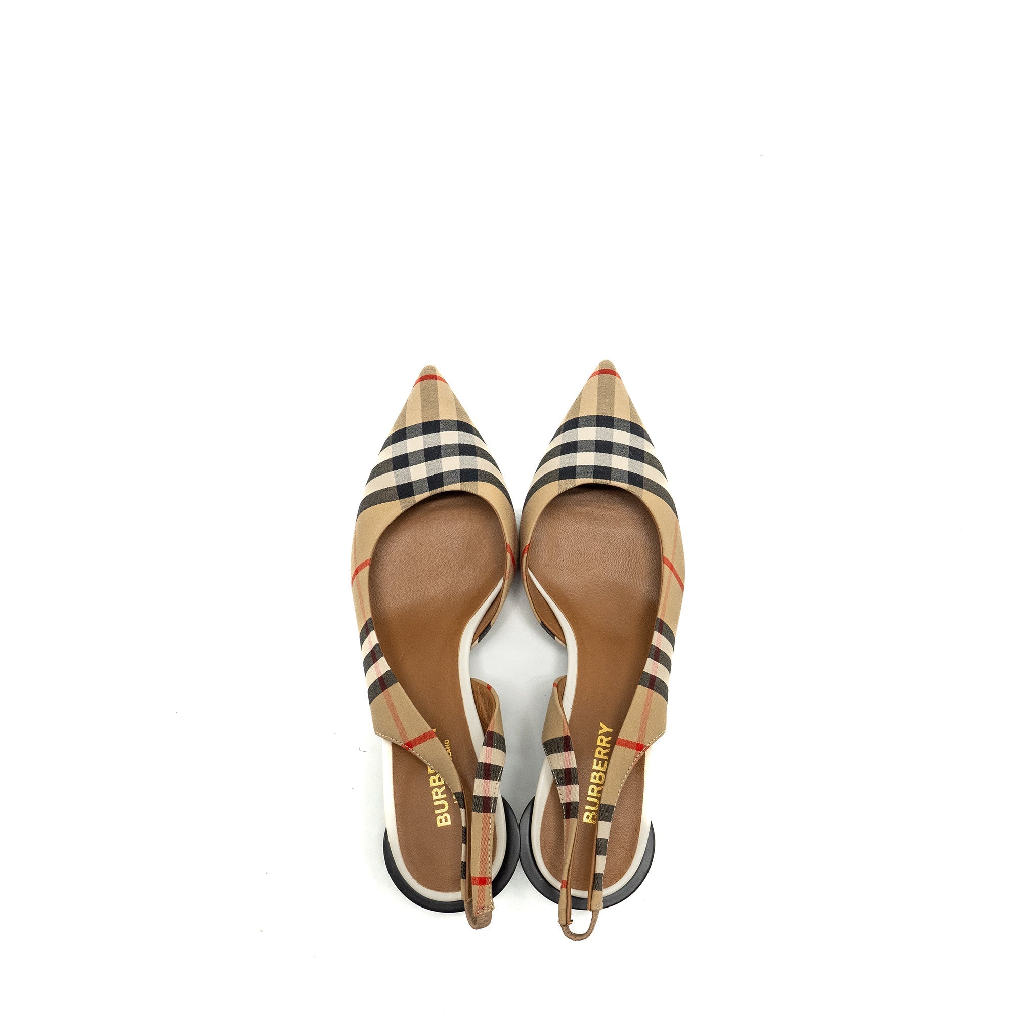 BURBERRY SLINGBACK PUMPS BROWN / MULTICOLOUR