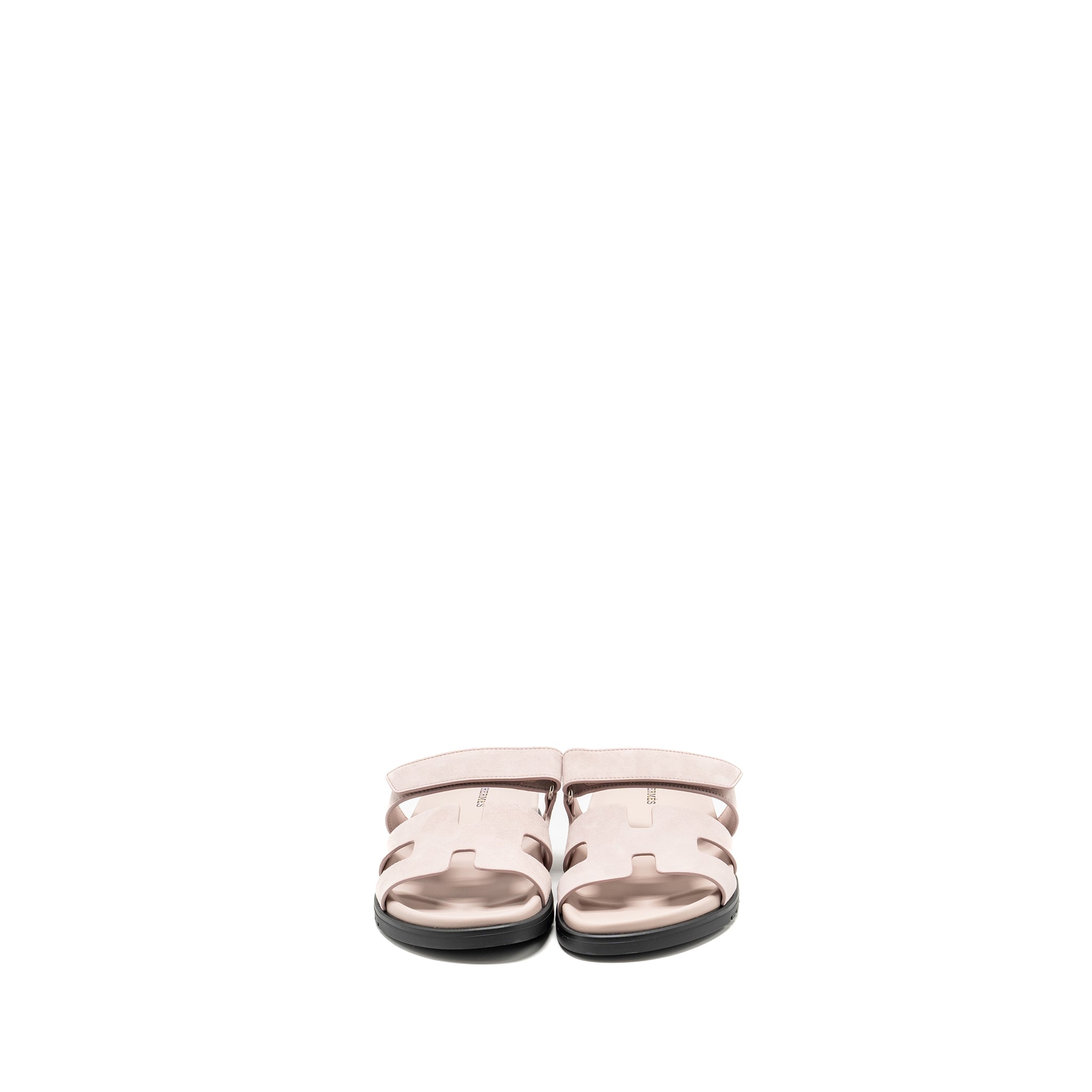 HERMES CHYPRE SANDALS CHEVRE GOATSKIN/SUEDE ROSE PORCELAINE