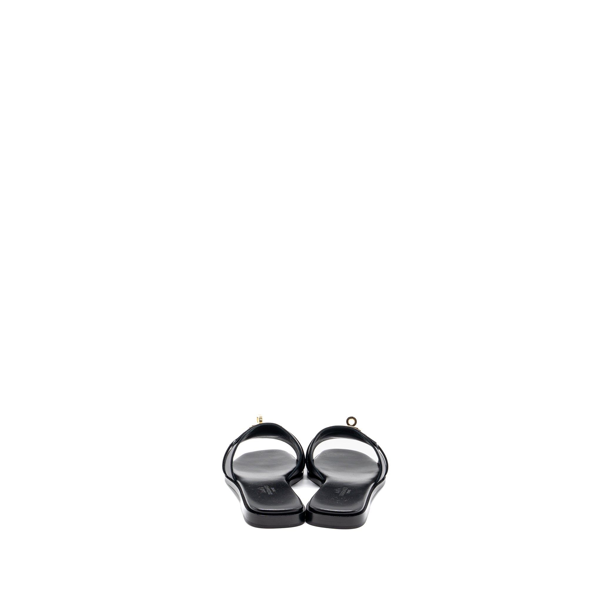 HERMES GIULIA SANDALS BLACK GHW