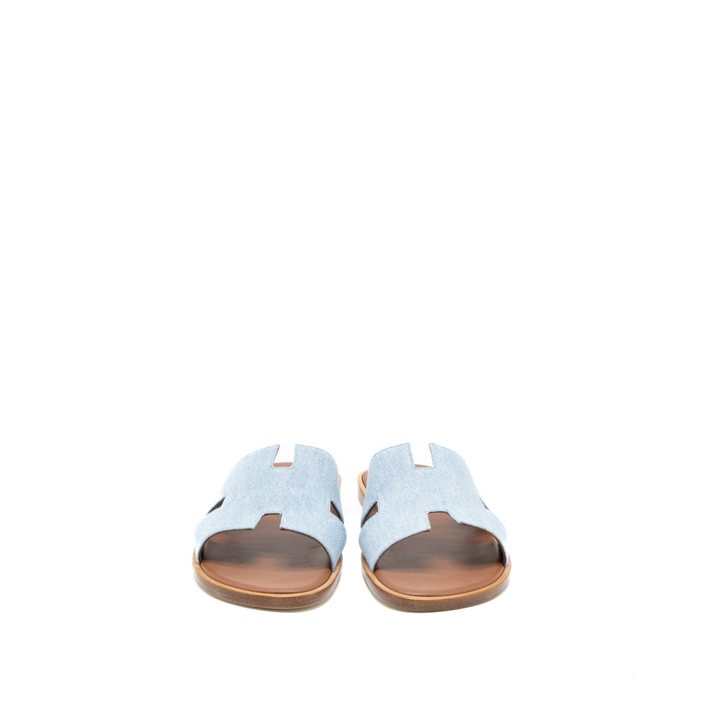 HERMES IZMIER SANDAL DENIM CLAIR