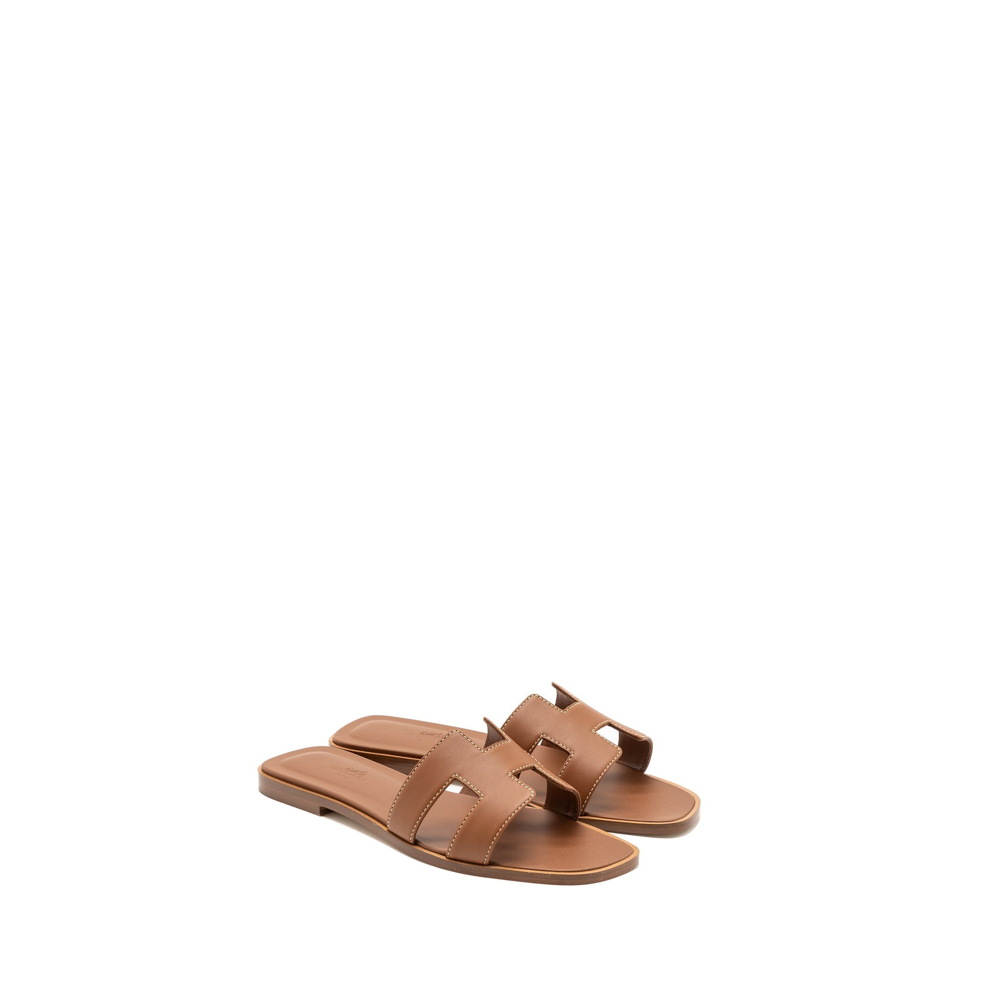 HERMES ORAN SANDALS CALFSKIN GOLD