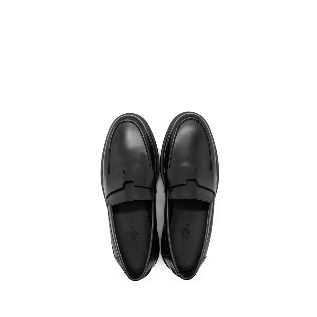HERMES HITCH MOCCASINS CALFSKIN BLACK