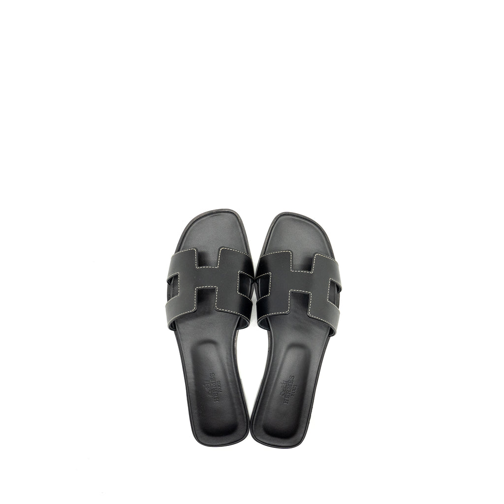 HERMES ORAN SANDAL BLACK