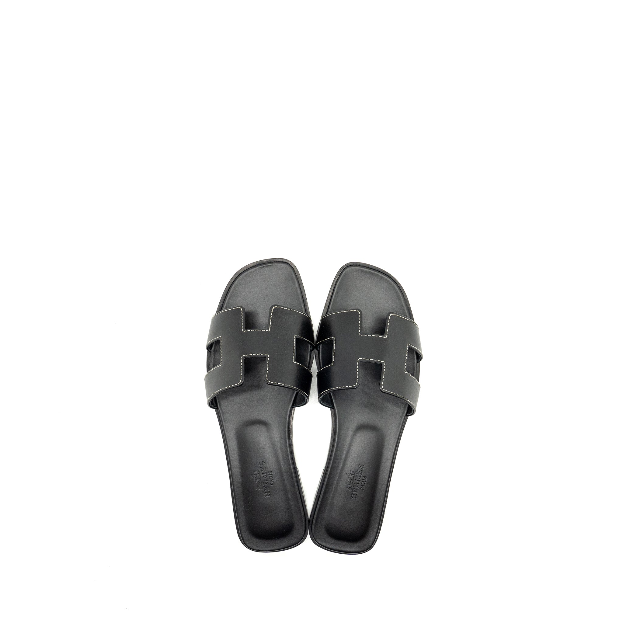 HERMES ORAN SANDAL BLACK