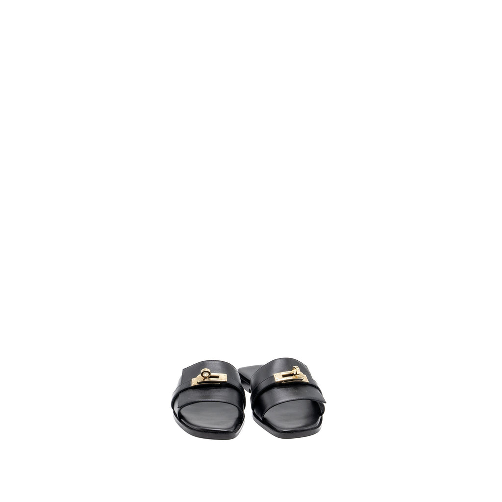 HERMES GIULIA SANDALS BLACK GHW