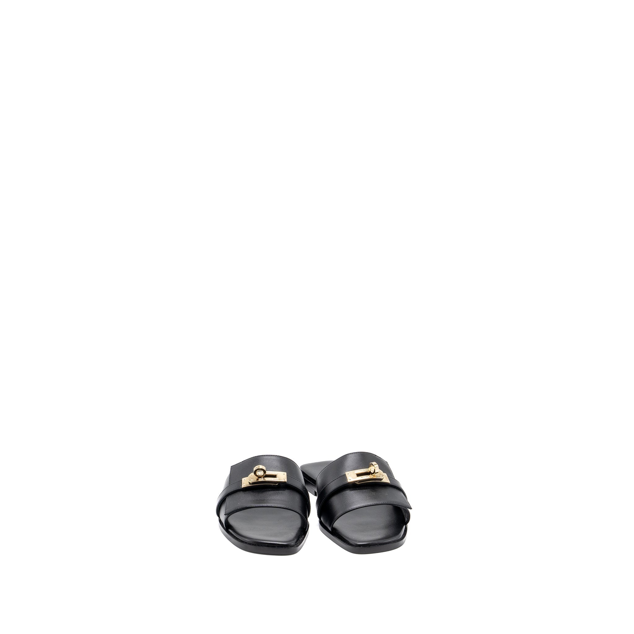 HERMES GIULIA SANDALS BLACK GHW