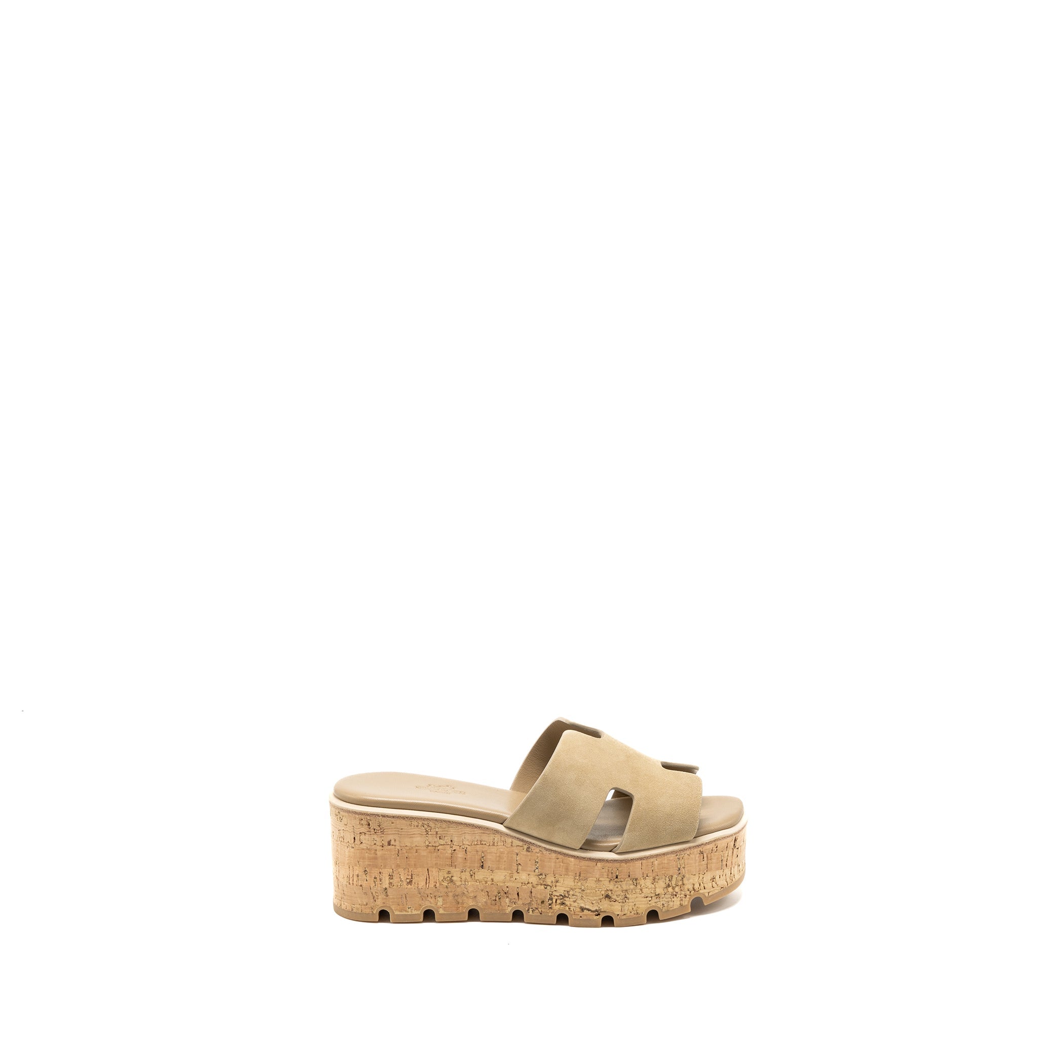 HERMES EZE SANDALS SUEDE/GOATSKIN BEIGE