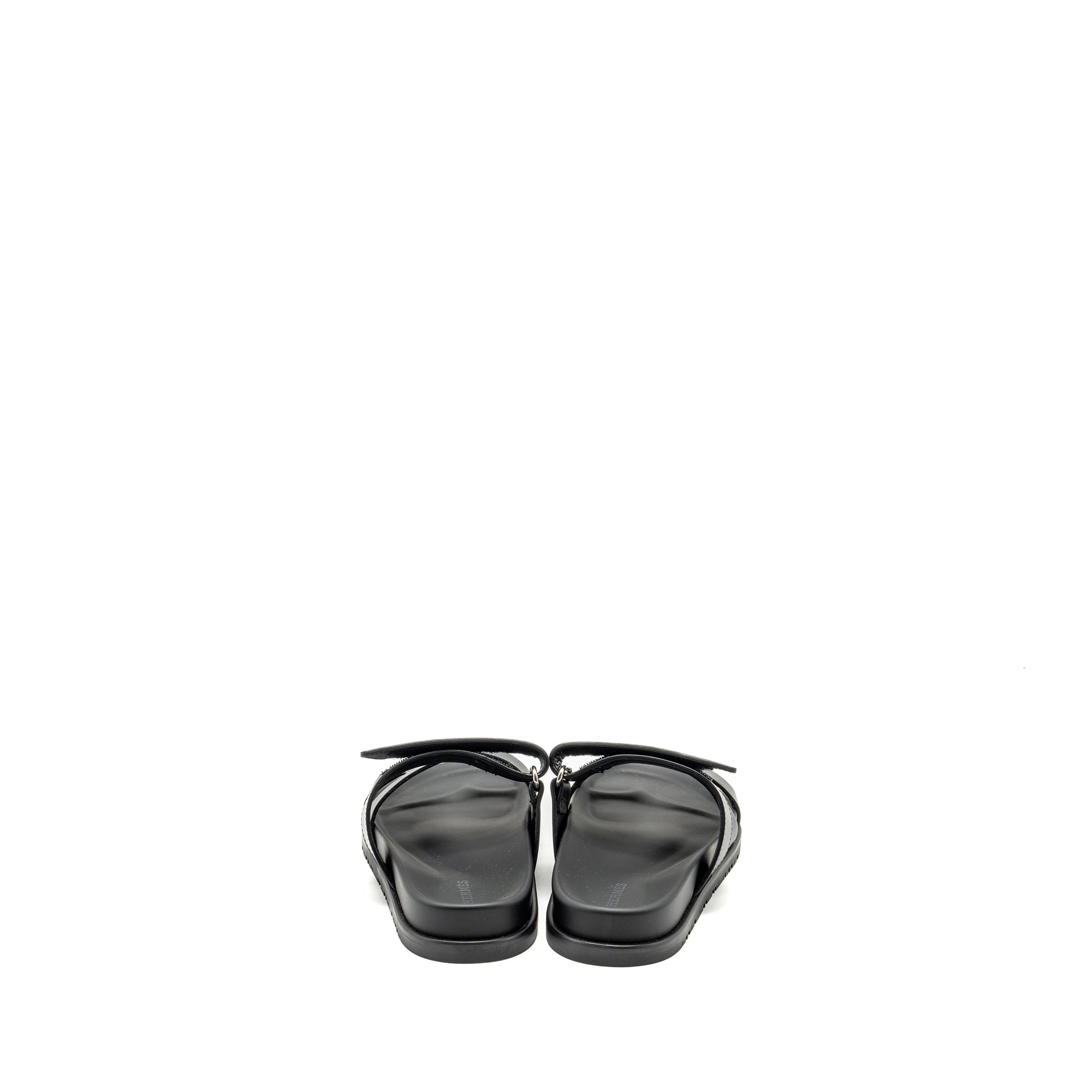 HERMES CHYPRE SANDALS LEATHER BLACK
