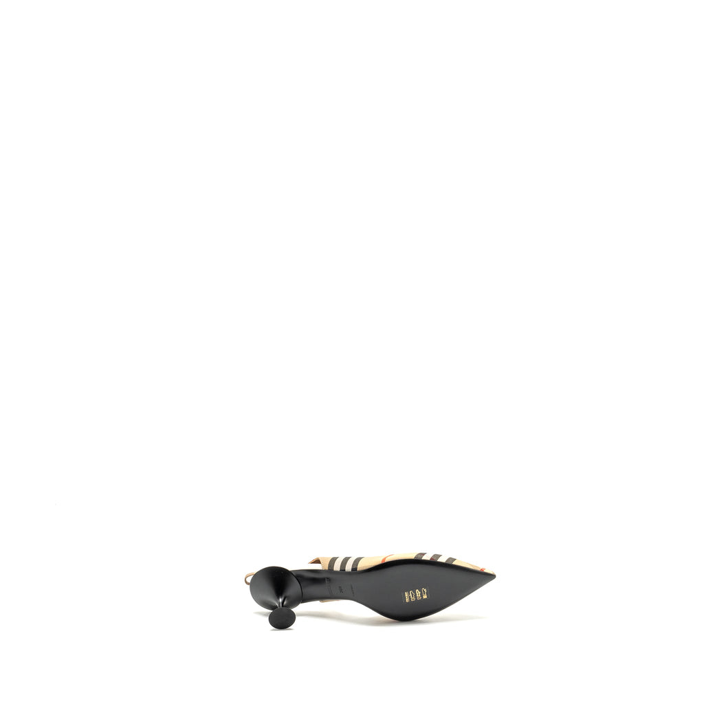 BURBERRY SLINGBACK PUMPS BROWN / MULTICOLOUR