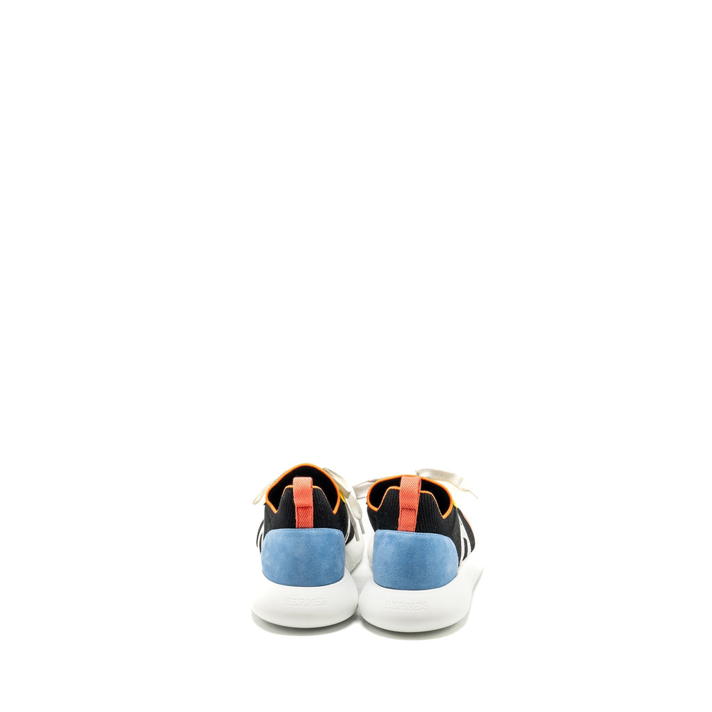 HERMES MEN CREW SNEAKER SUEDE/CHEVRE GOATSKIN BLACK/BLUE/MULTICOLOUR