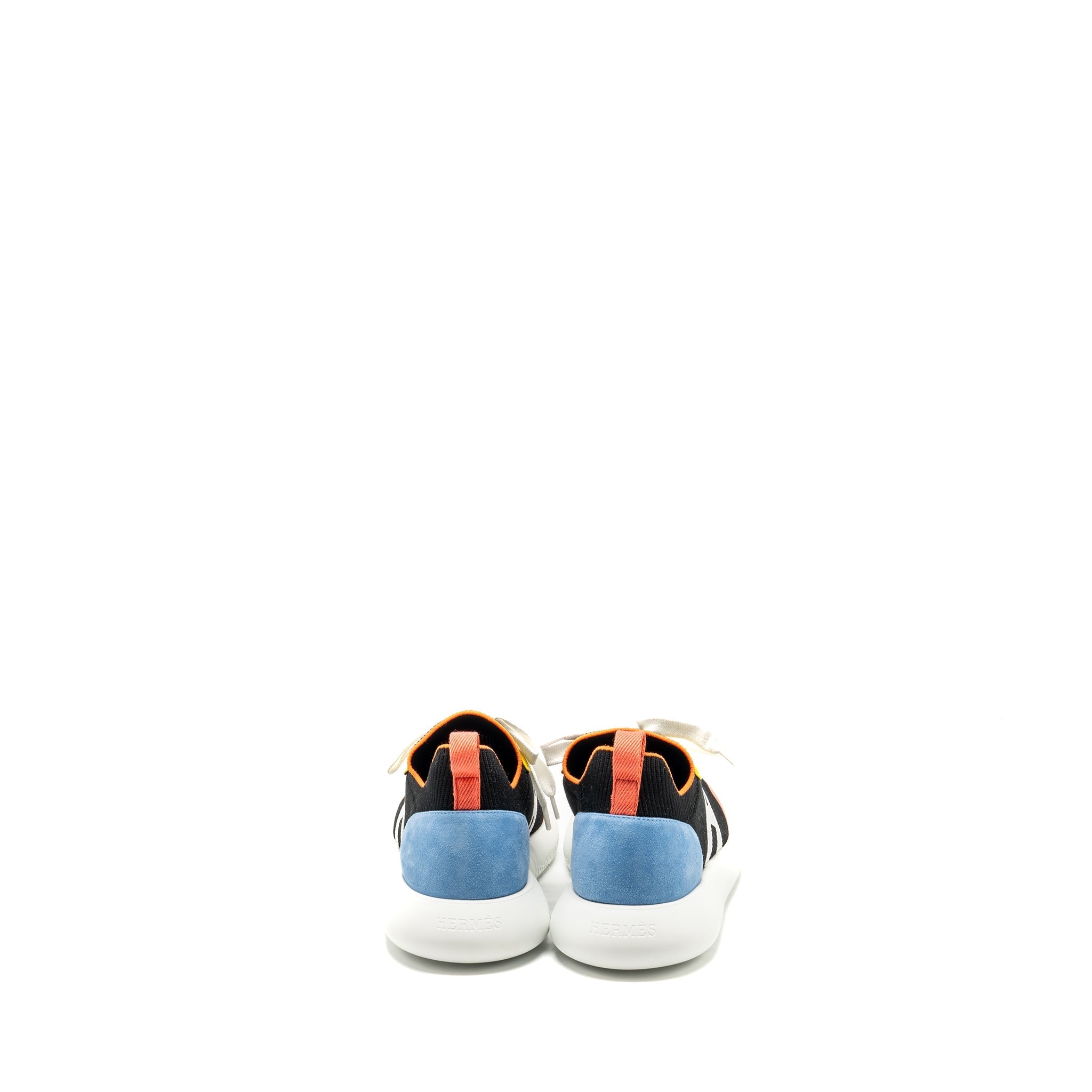 HERMES MEN CREW SNEAKER SUEDE/CHEVRE GOATSKIN BLACK/BLUE/MULTICOLOUR