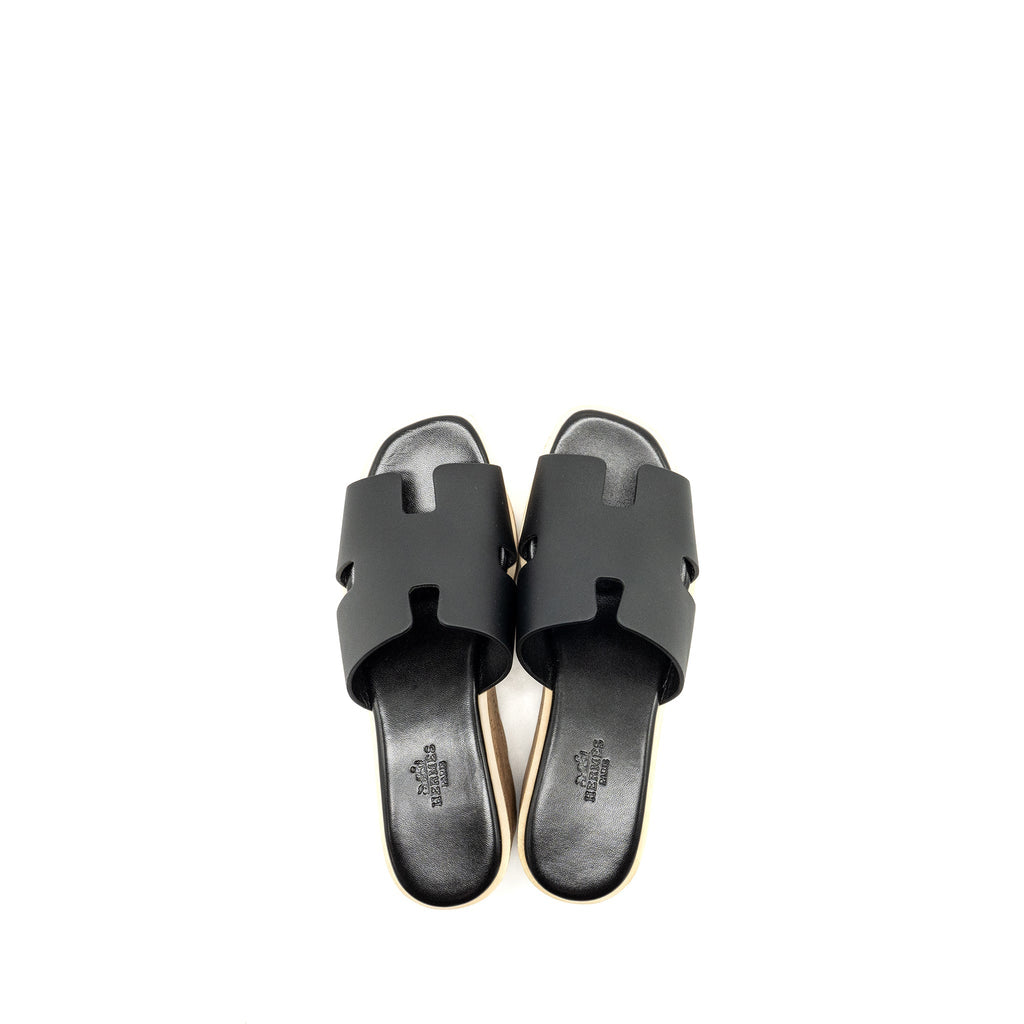 HERMES EZE SANDALS CALFSKIN BLACK