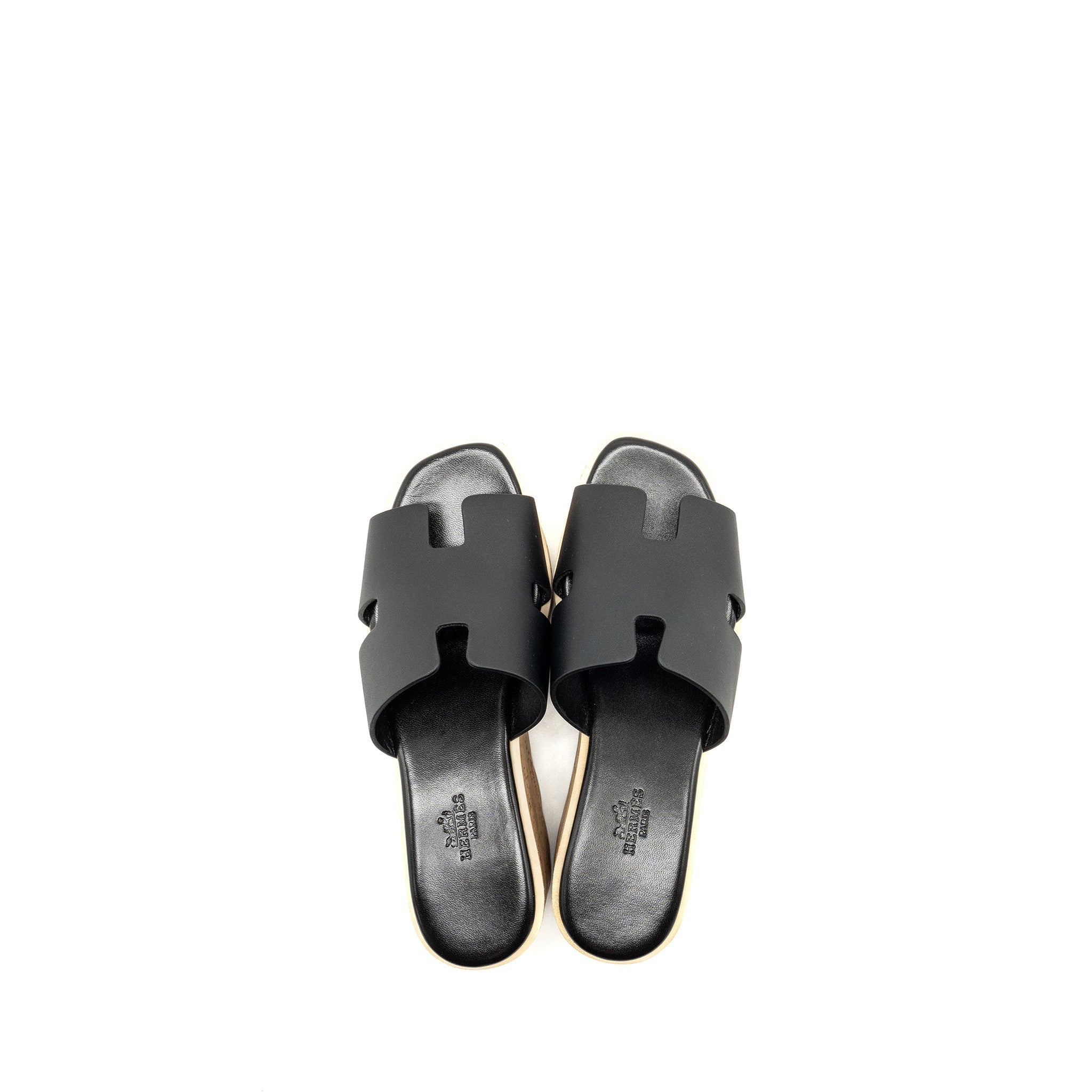 HERMES EZE SANDALS CALFSKIN BLACK