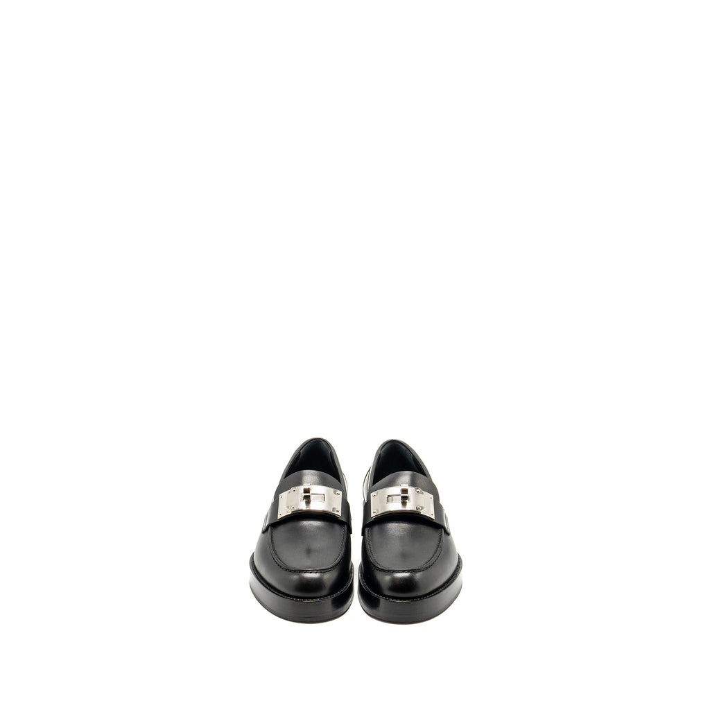 HERMES MOCASSINS HOT LOAFER CALFSKIN BLACK SHW