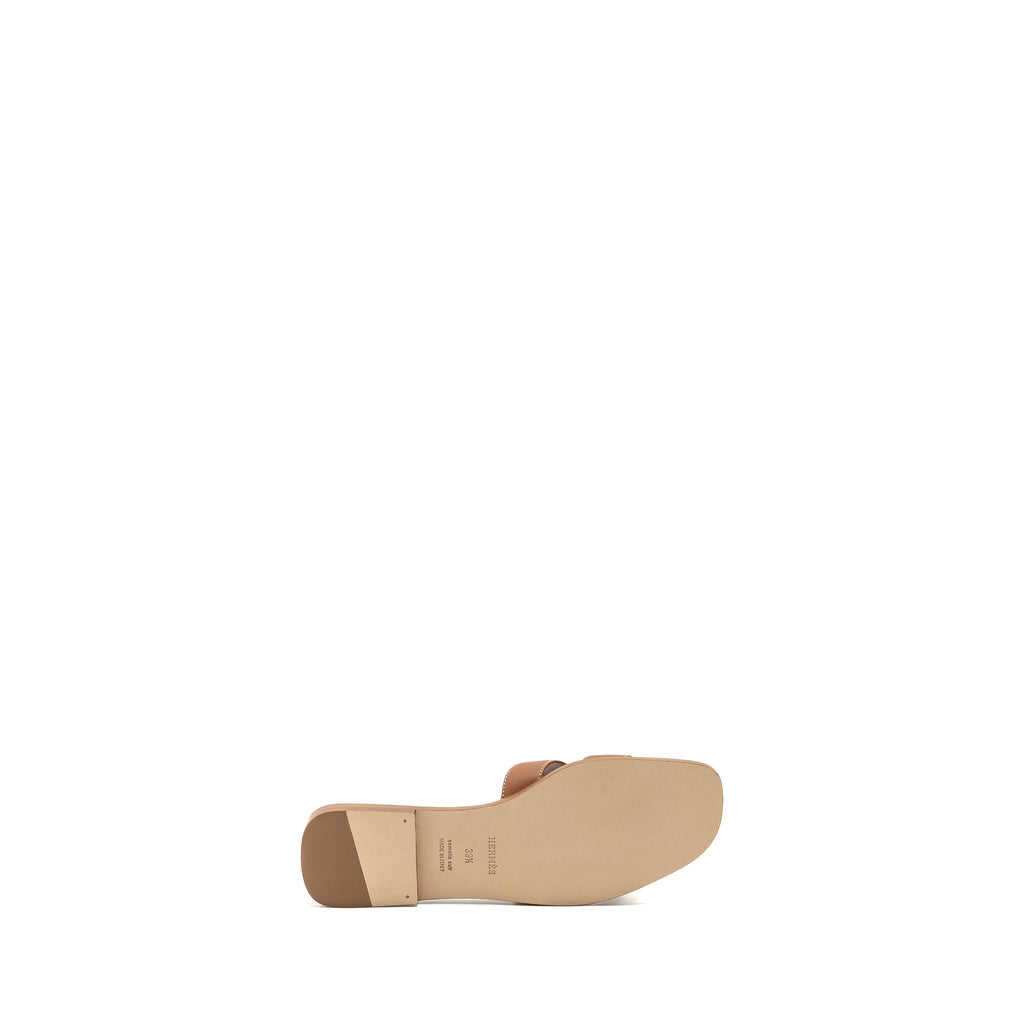 HERMES ORAN SANDALS CALFSKIN GOLD