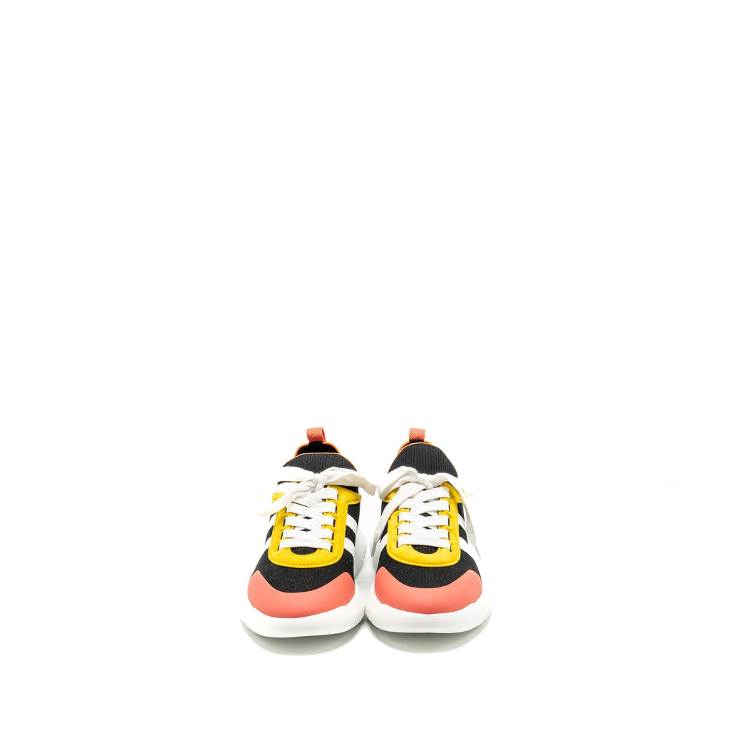 HERMES MEN CREW SNEAKER SUEDE/CHEVRE GOATSKIN BLACK/BLUE/MULTICOLOUR