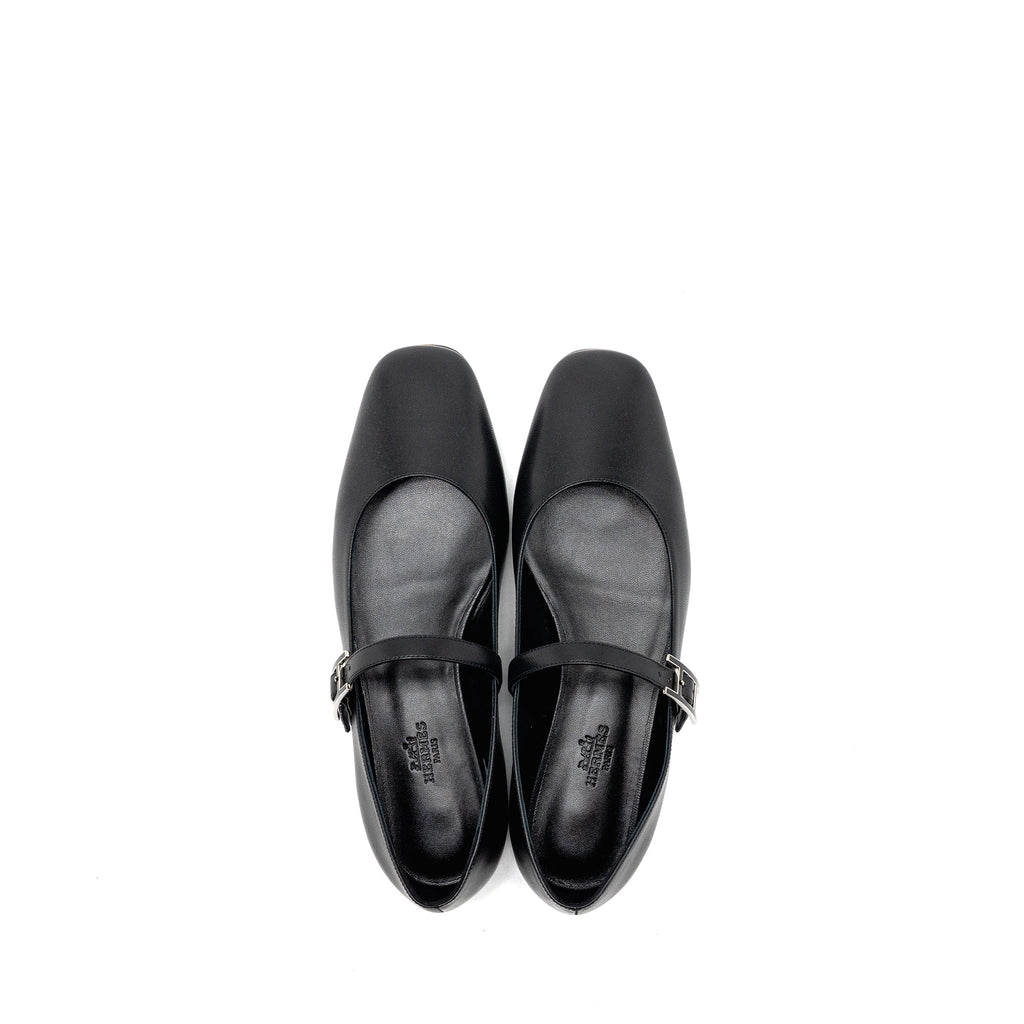 HERMES JANE BALLET FLAT BLACK