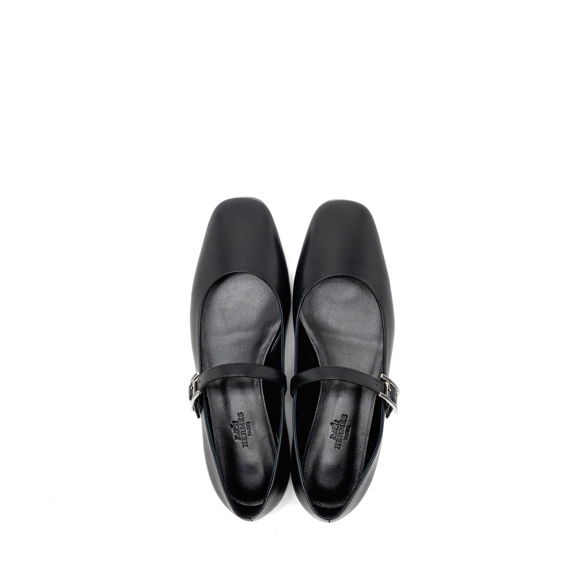 HERMES JANE BALLET FLAT BLACK