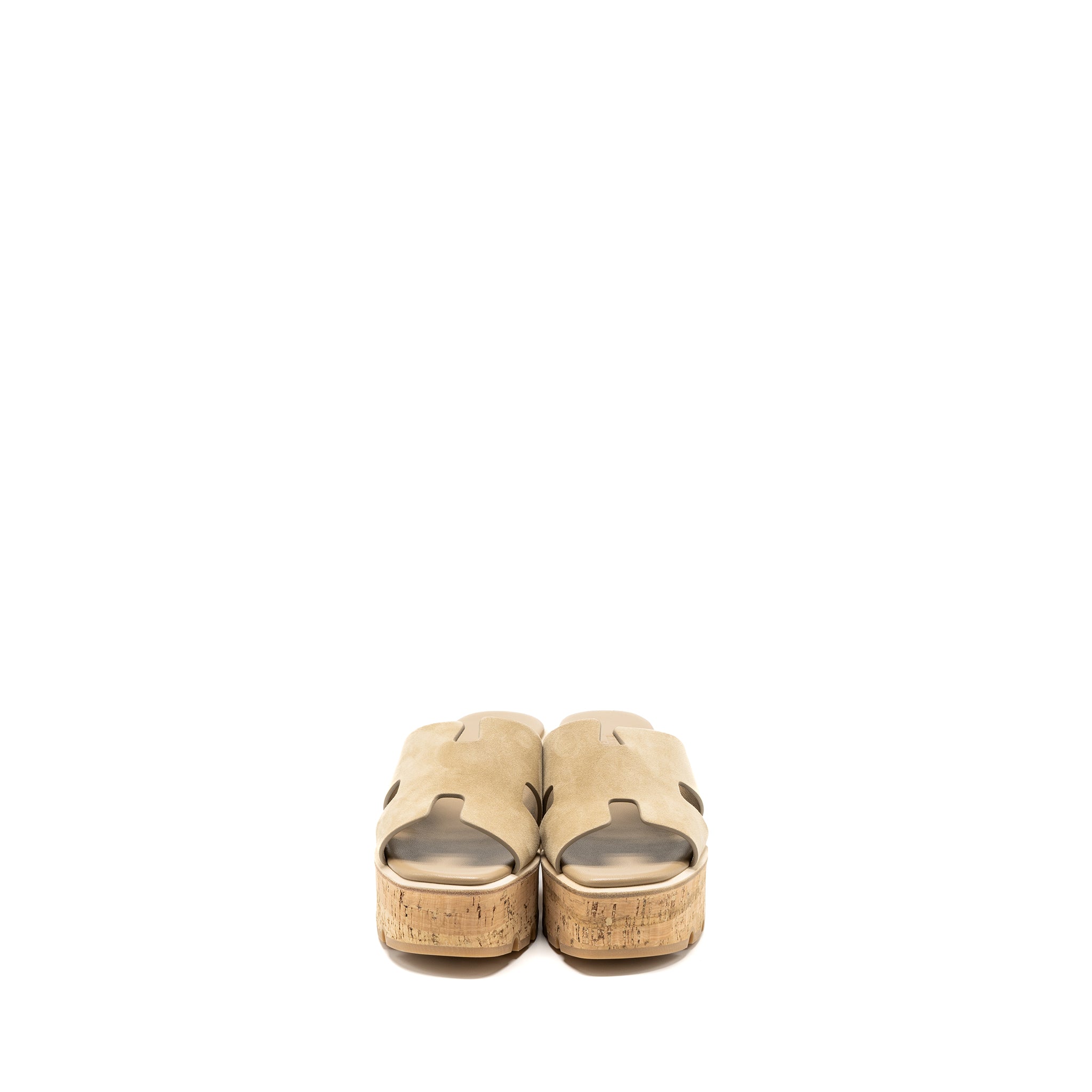 HERMES EZE SANDALS SUEDE/GOATSKIN BEIGE