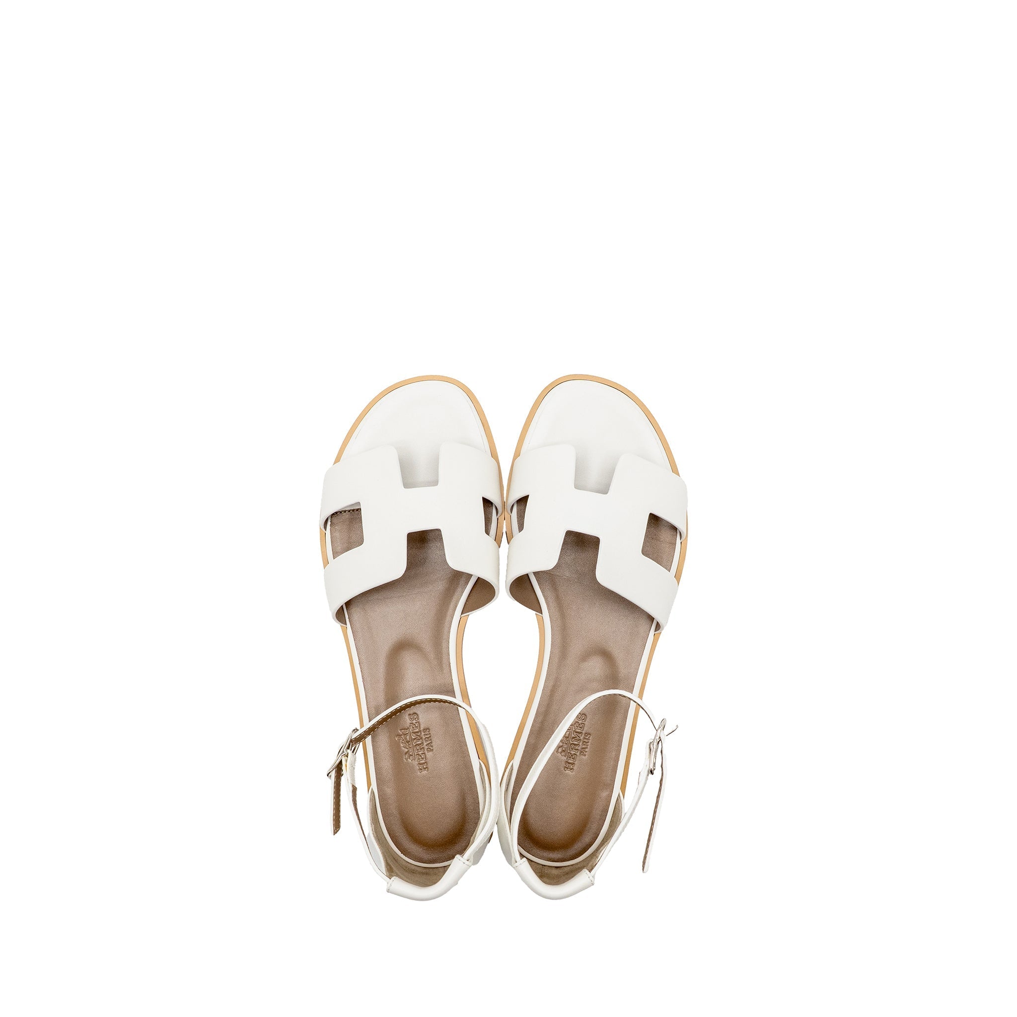 HERMES SANTORINI SANDAL BLANC
