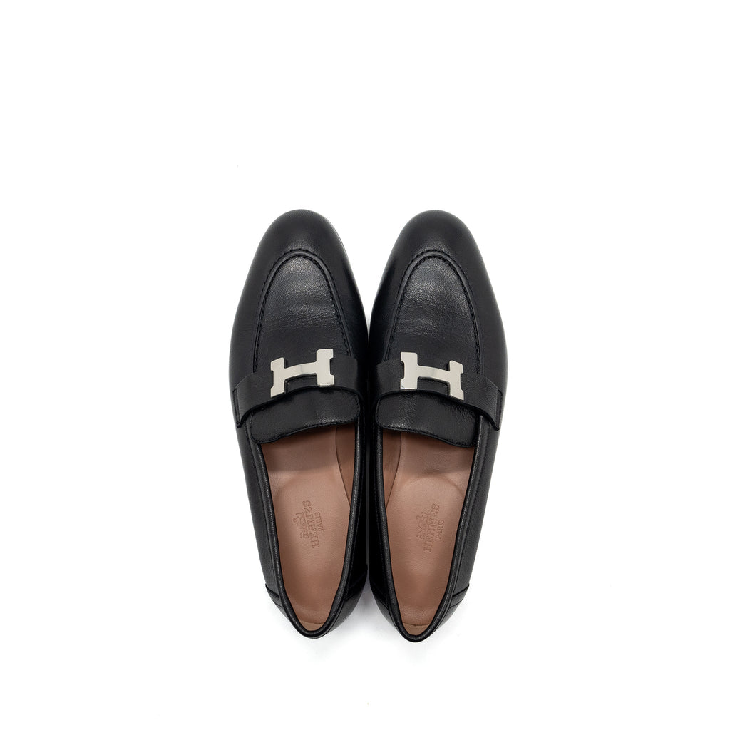 HERMES PARIS LOAFER GOATSKIN BLACK SHW
