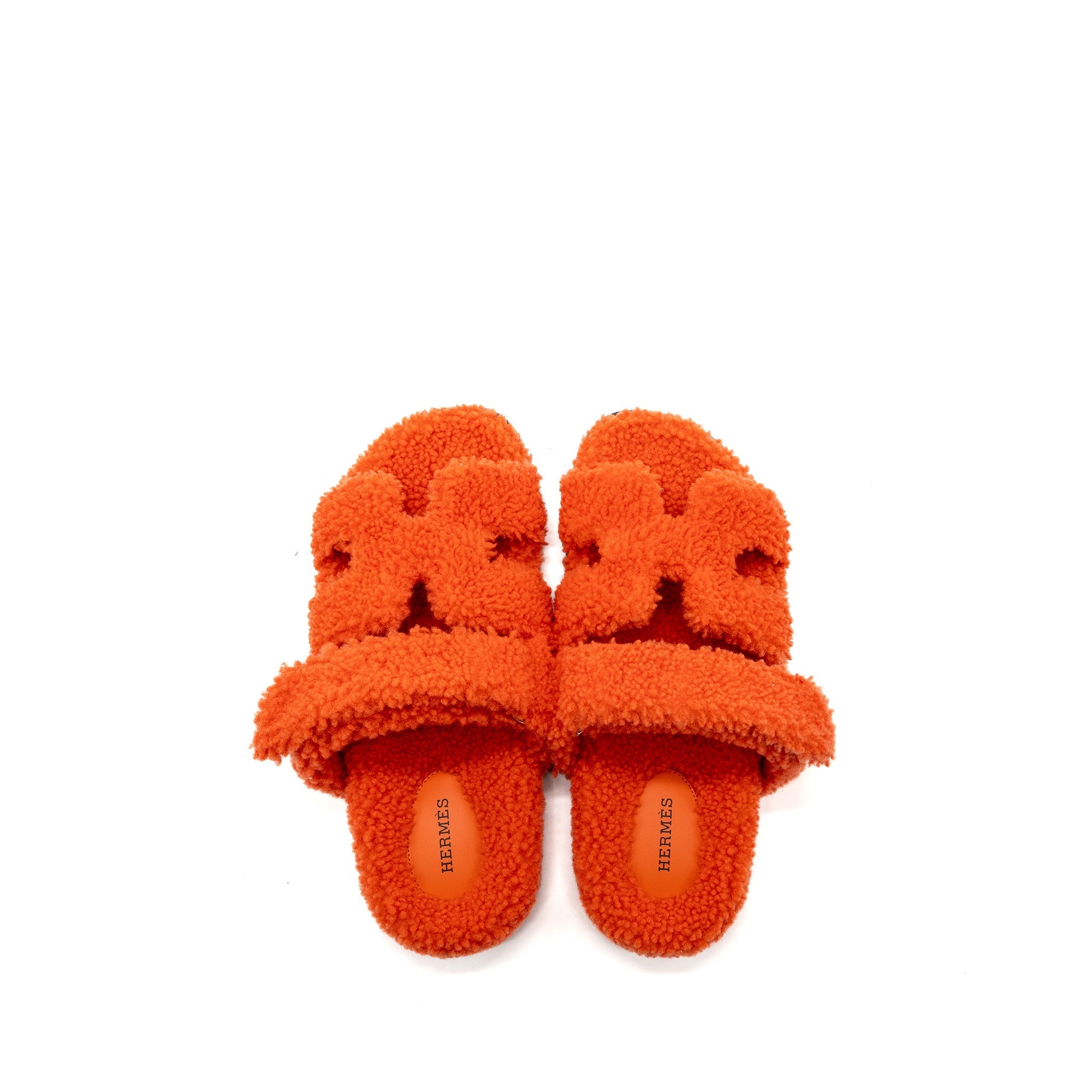 HERMES CHYPRE SANDAL LAINEE ORANGE