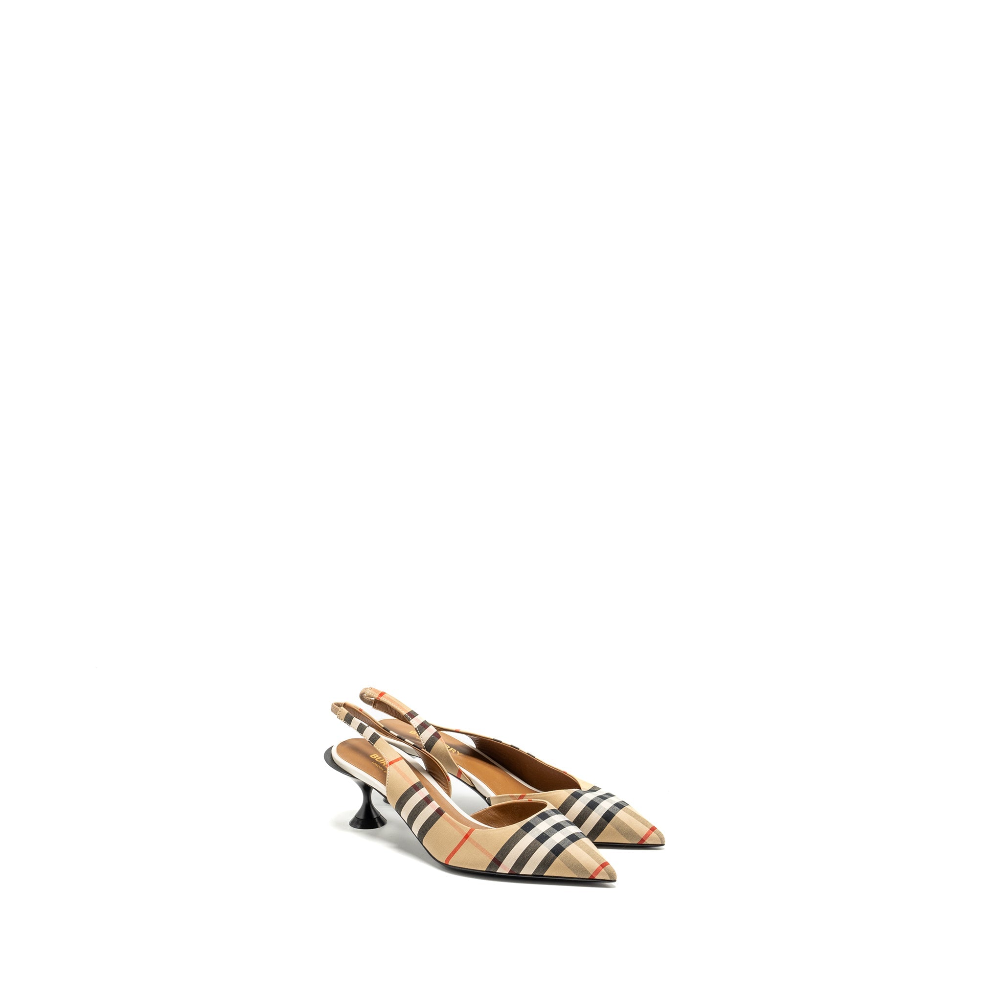 BURBERRY SLINGBACK PUMPS BROWN / MULTICOLOUR