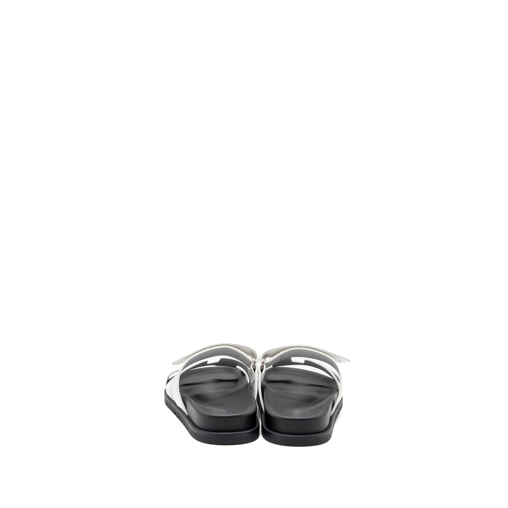 HERMES CHYPRE SANDAL CALFSKIN BLANC