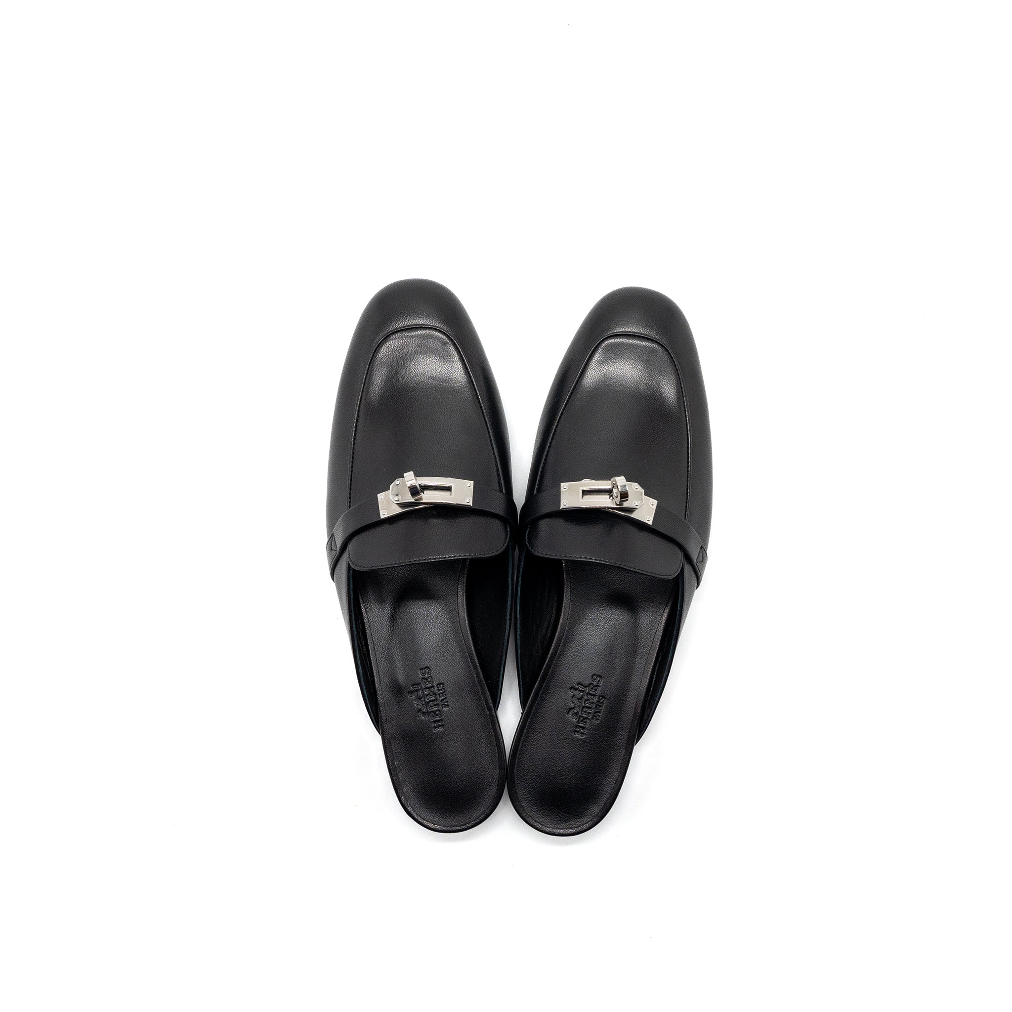 HERMES OZ MULE CALFSKIN BLACK SHW