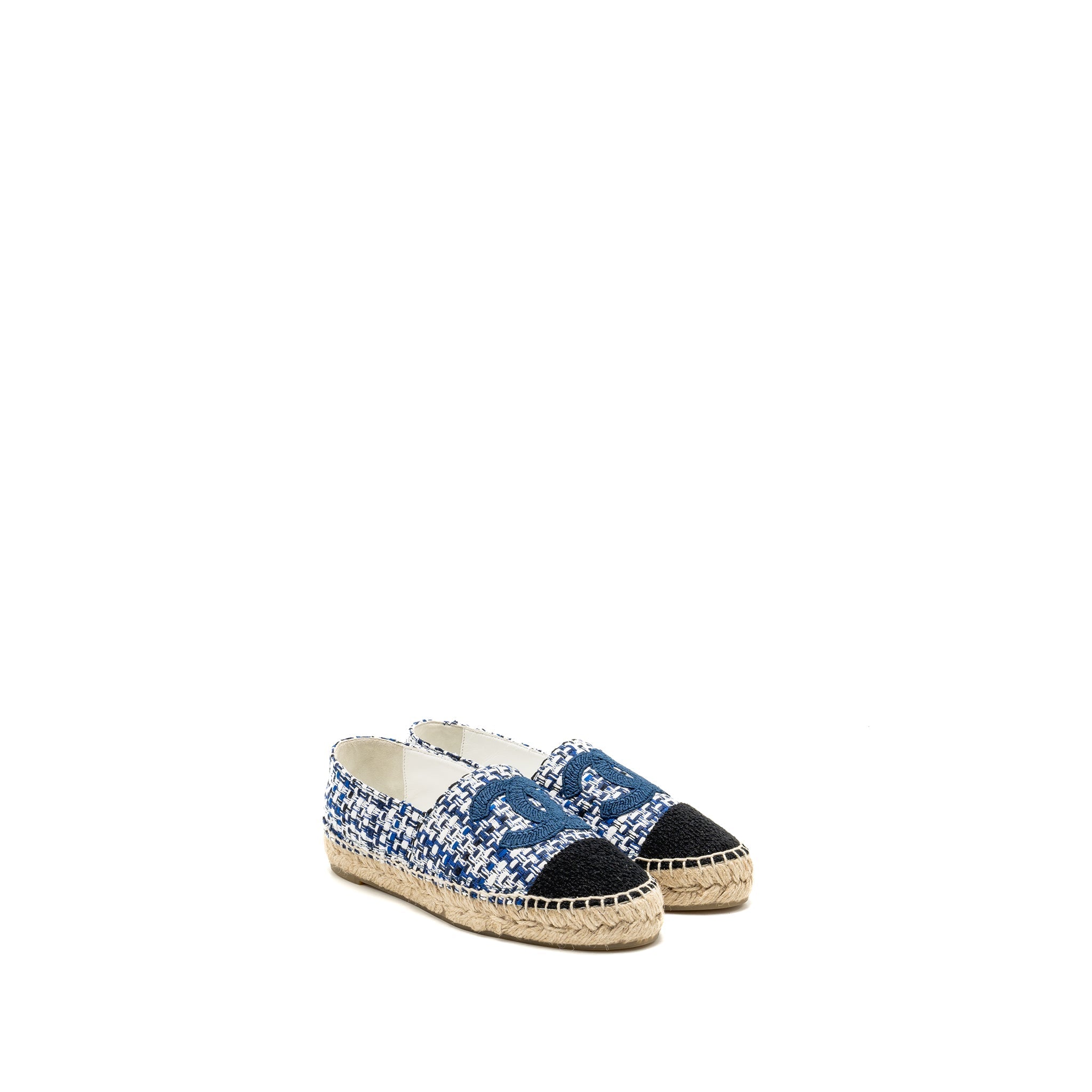 CHANEL ESPADRILLES TWEED/COTTON BLUE/MULTICOLOUR