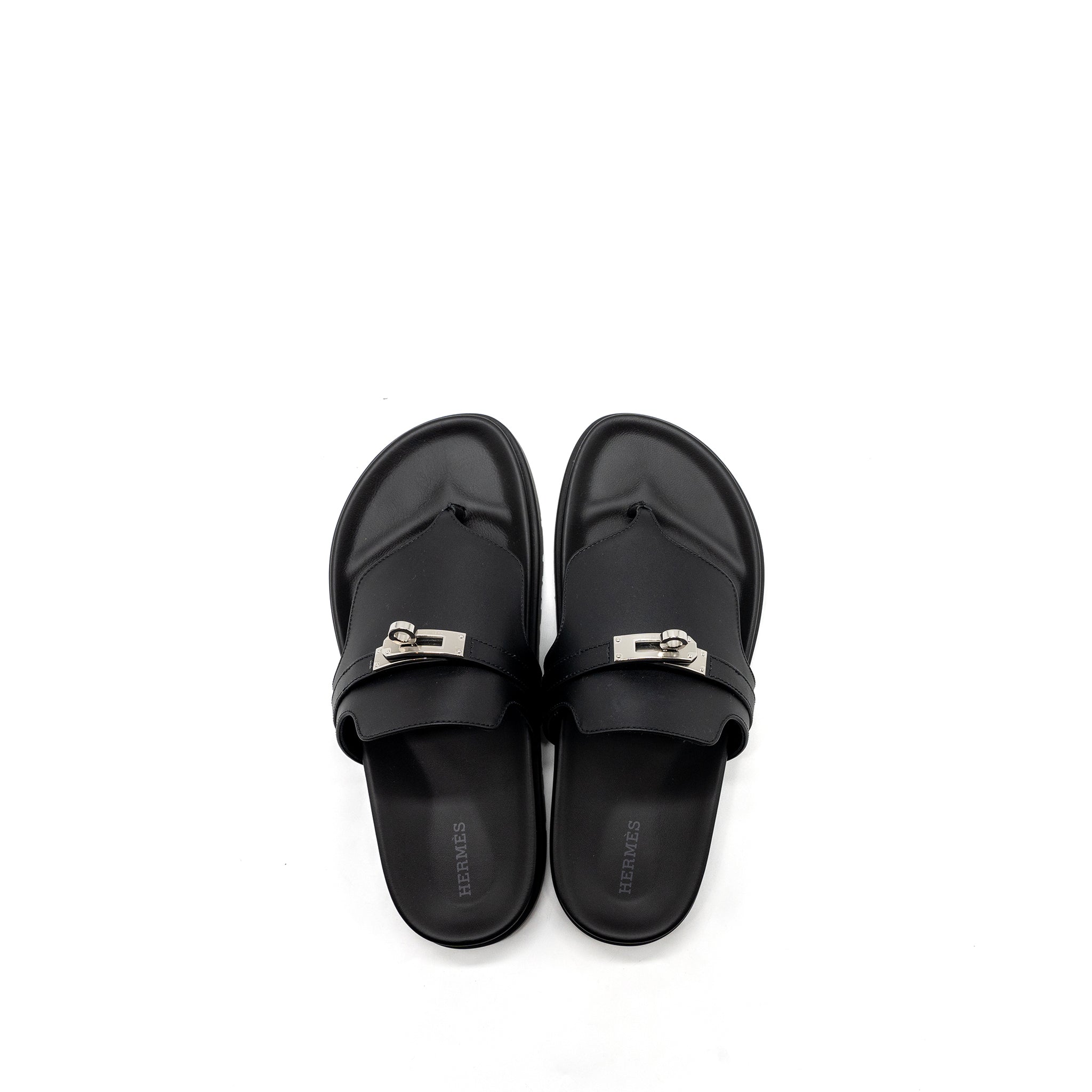 HERMES EMPIRE SANDALS CALFSKIN BLACK SHW