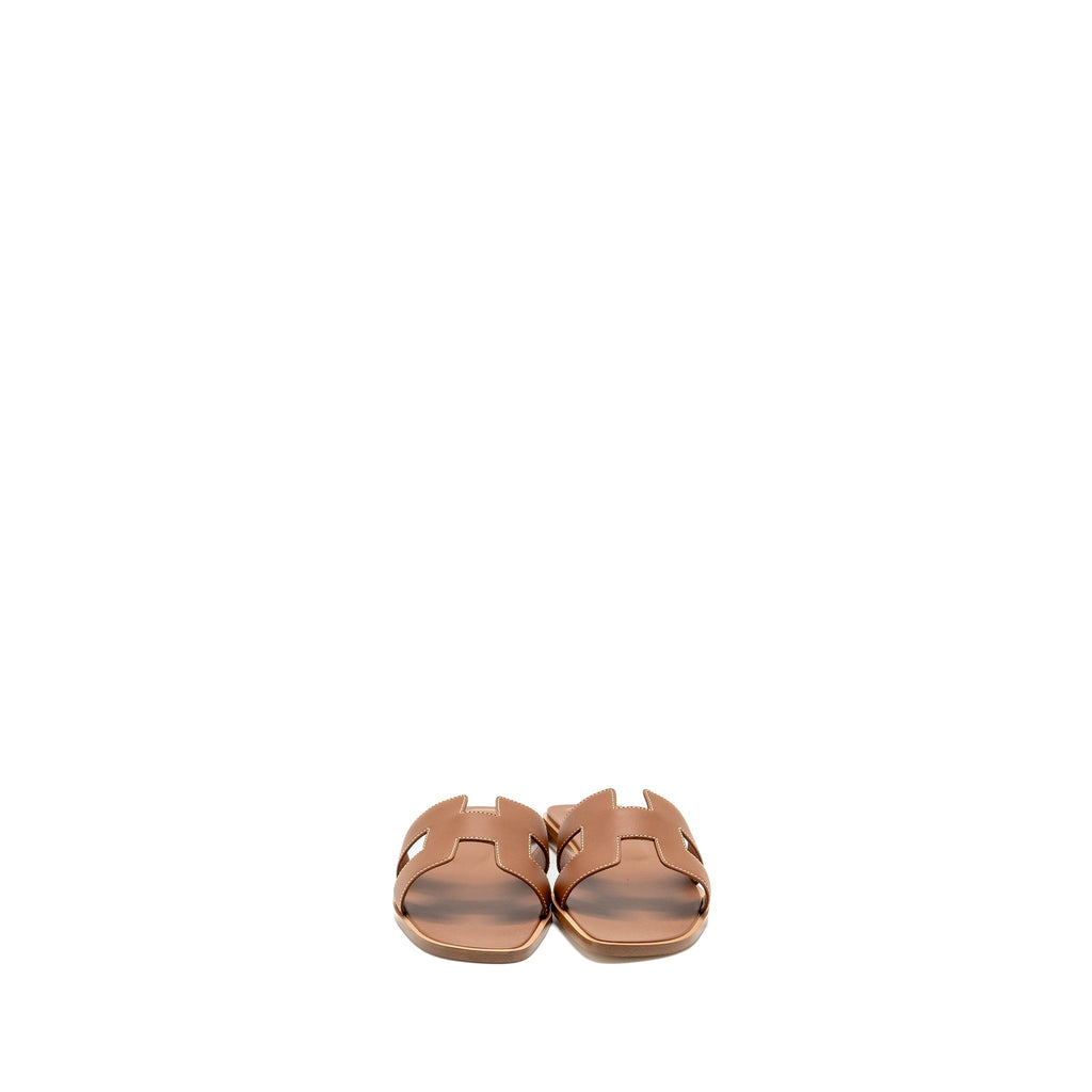 HERMES ORAN SANDALS CALFSKIN GOLD