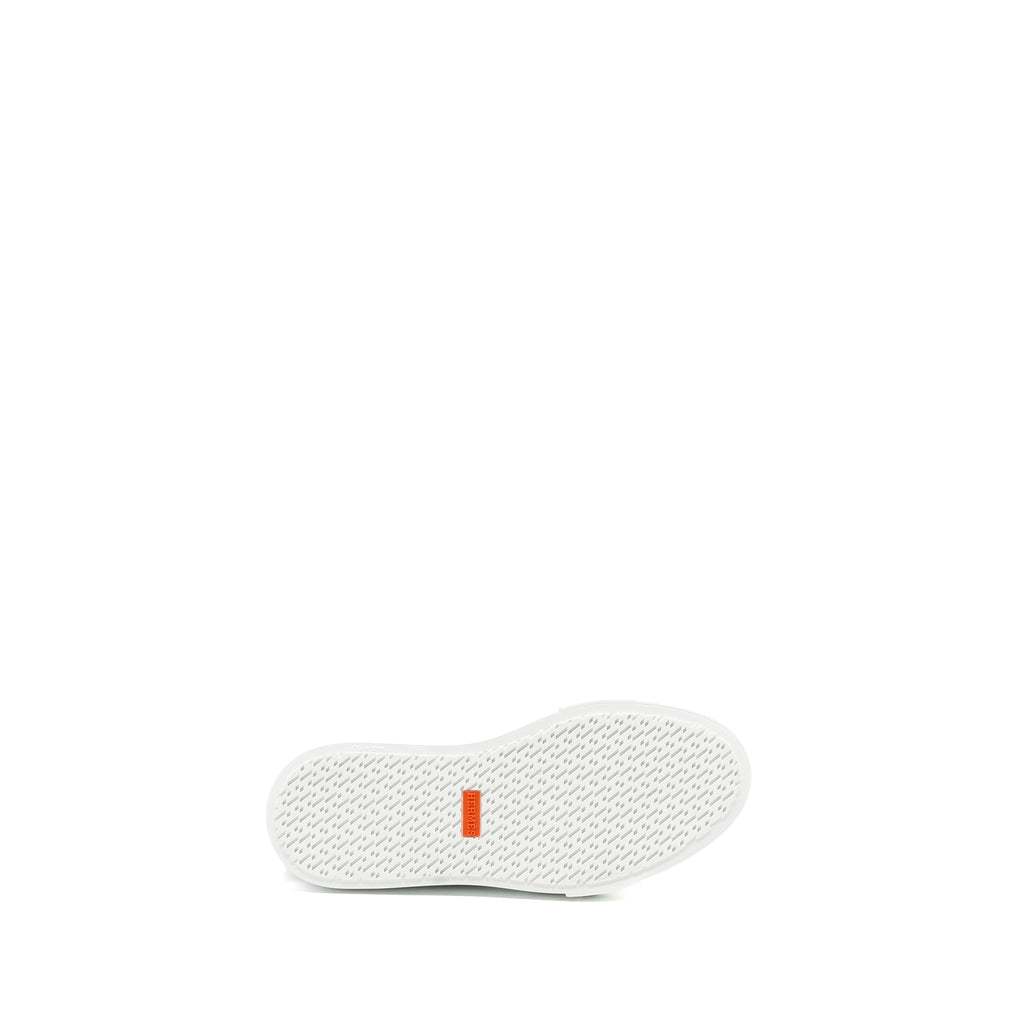 HERMES GET SNEAKER CALFSKIN / CANVAS PRUNOIR / BLANC