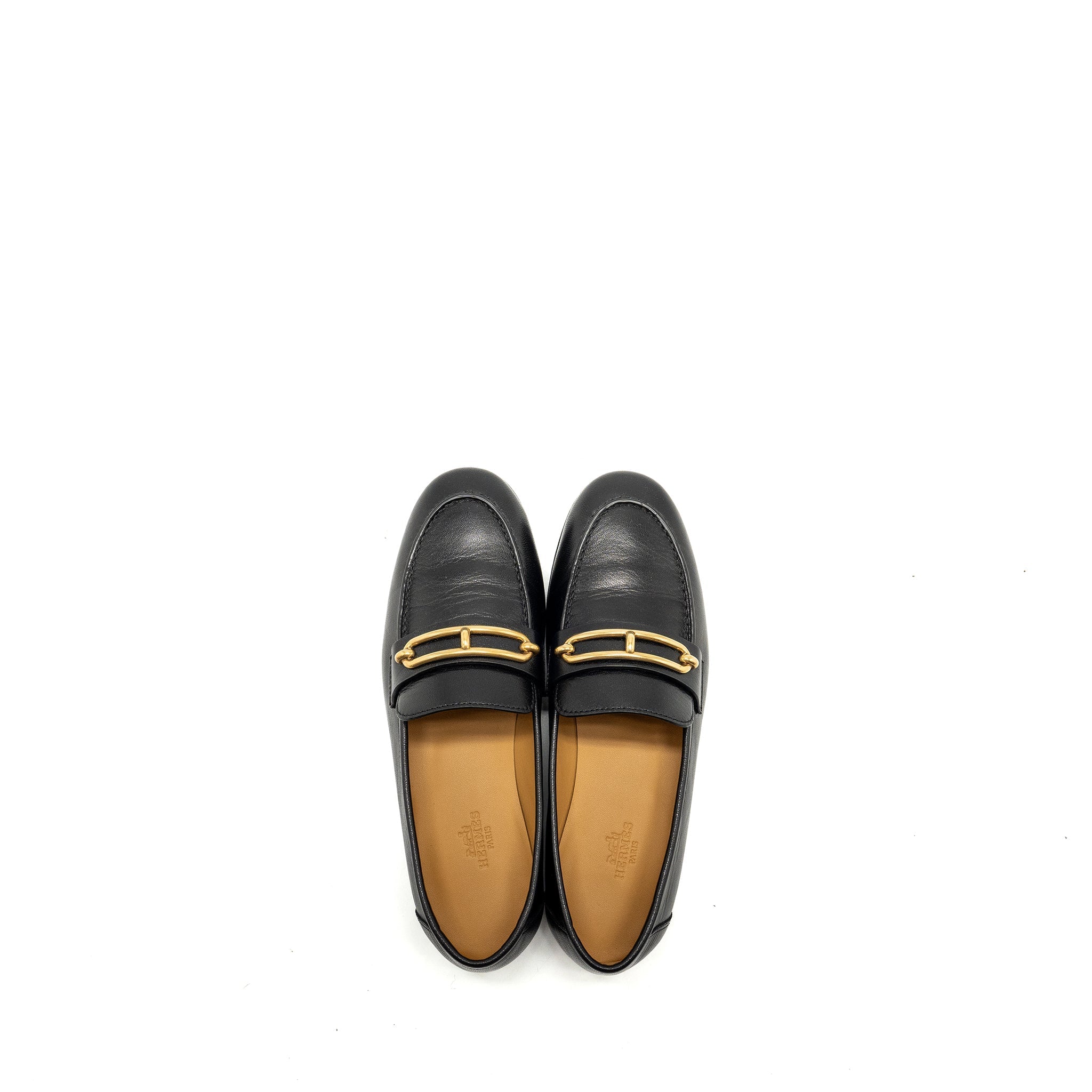 HERMES COLETTE LOAFER GOATSKIN BLACK GHW