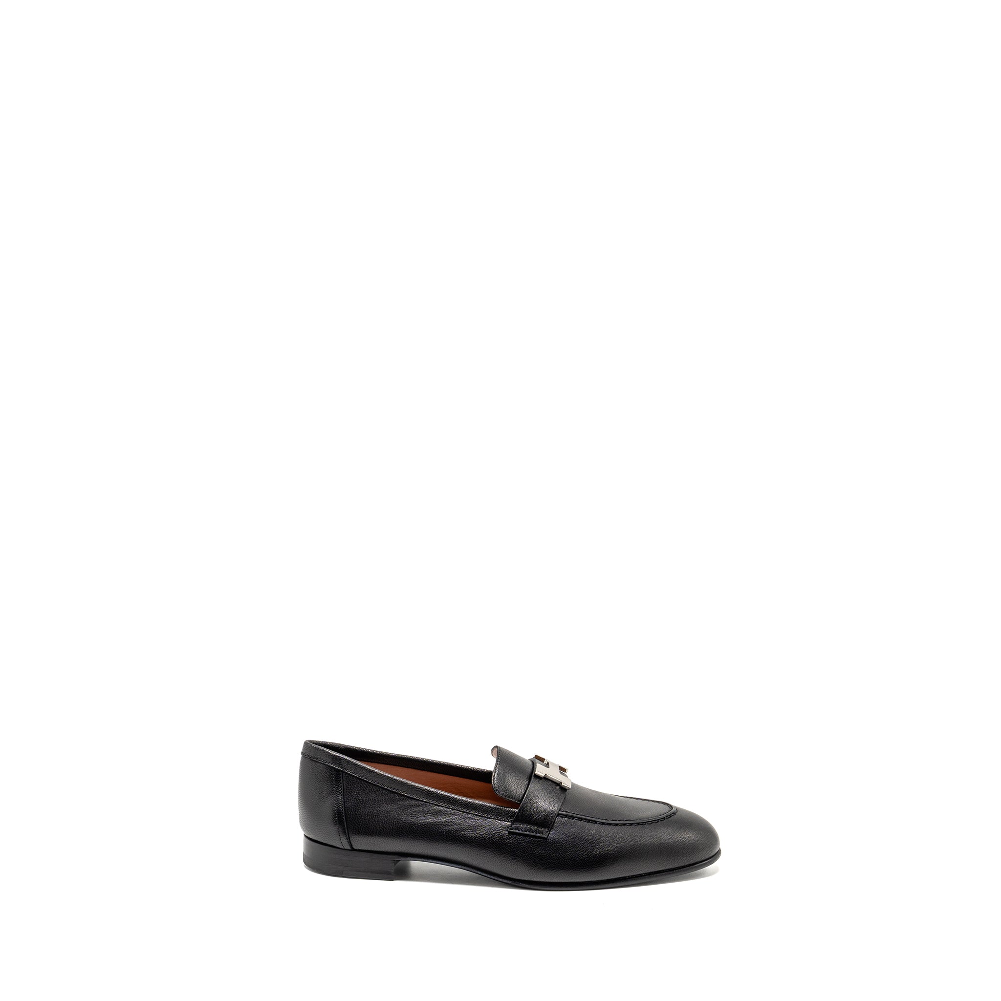 HERMES MOCASSIN PARIS LOAFER CHEVRE BLACK SHW