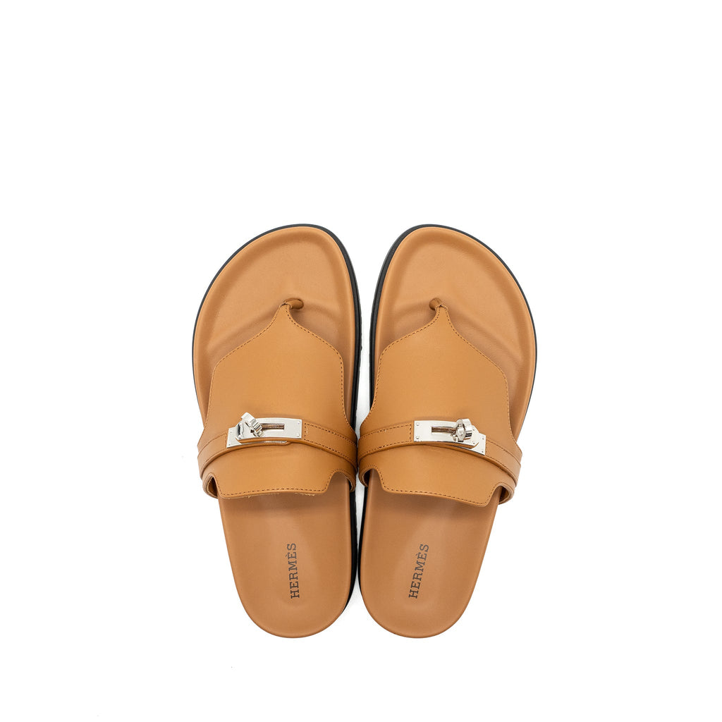 HERMES EMPIRE SANDALS CALFSKIN NATUREL SHW