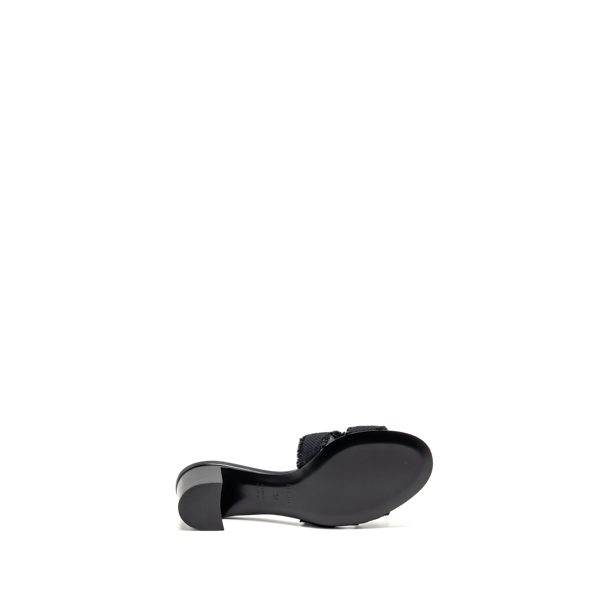 HERMES OASIS SANDAL CANVAS BLACK