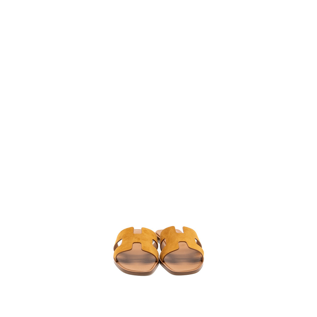 HERMES ORAN SANDALS CHÈVRE VELOURS NATURAL