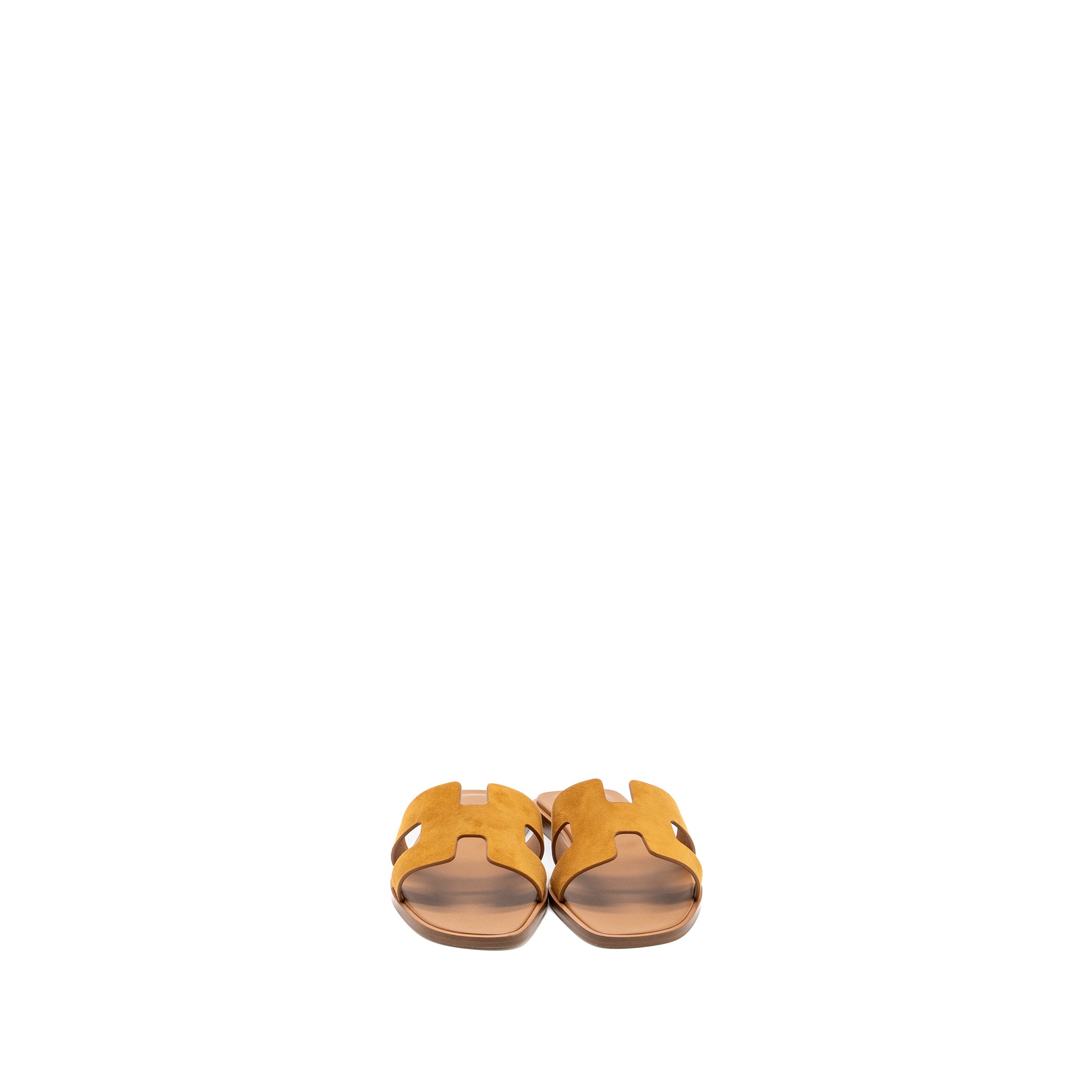 HERMES ORAN SANDALS CHÈVRE VELOURS NATURAL